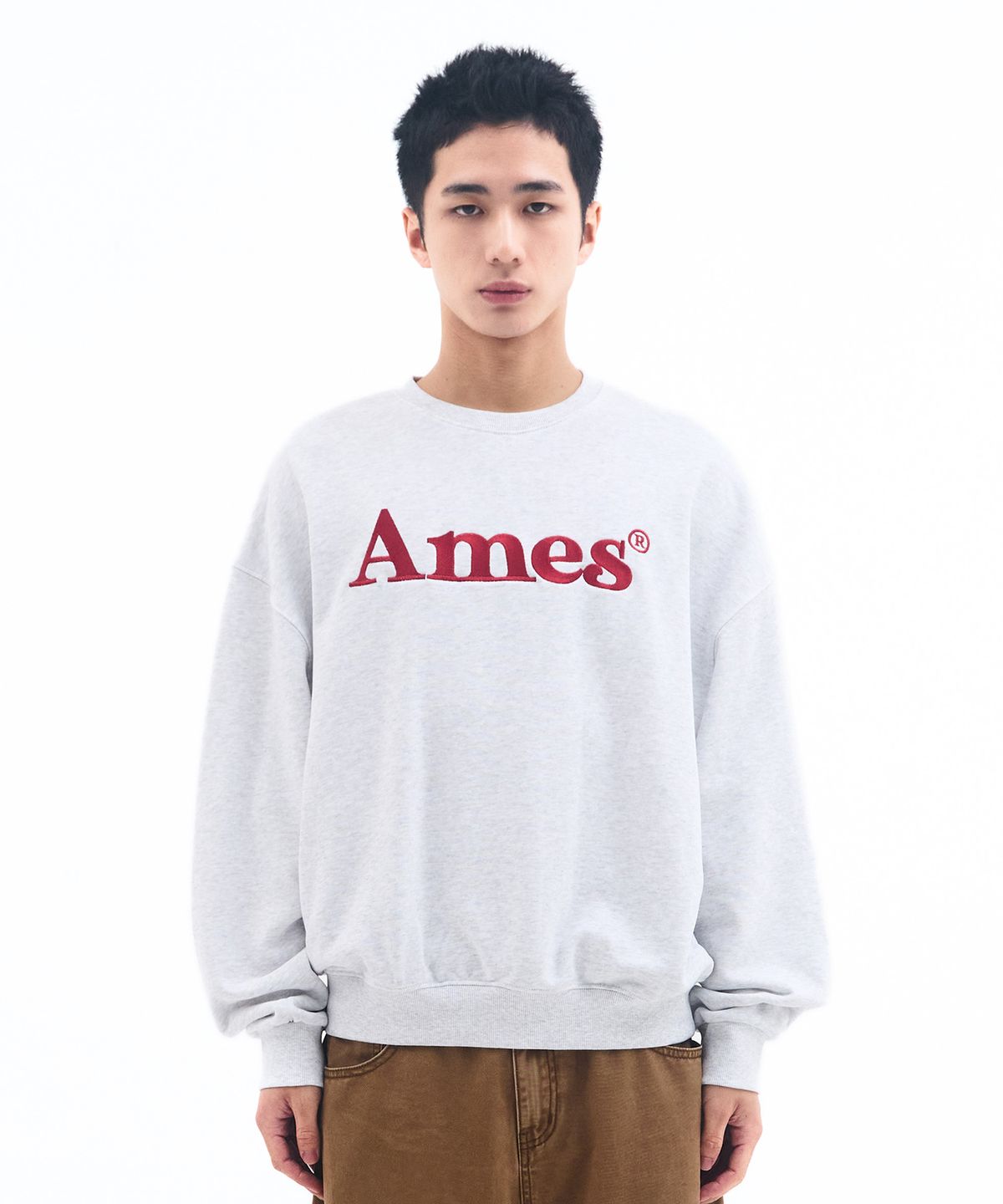 아메스 월드와이드(AMES-WORLDWIDE) BASIC LOGO SWEATSHIRT LIGHT GREY