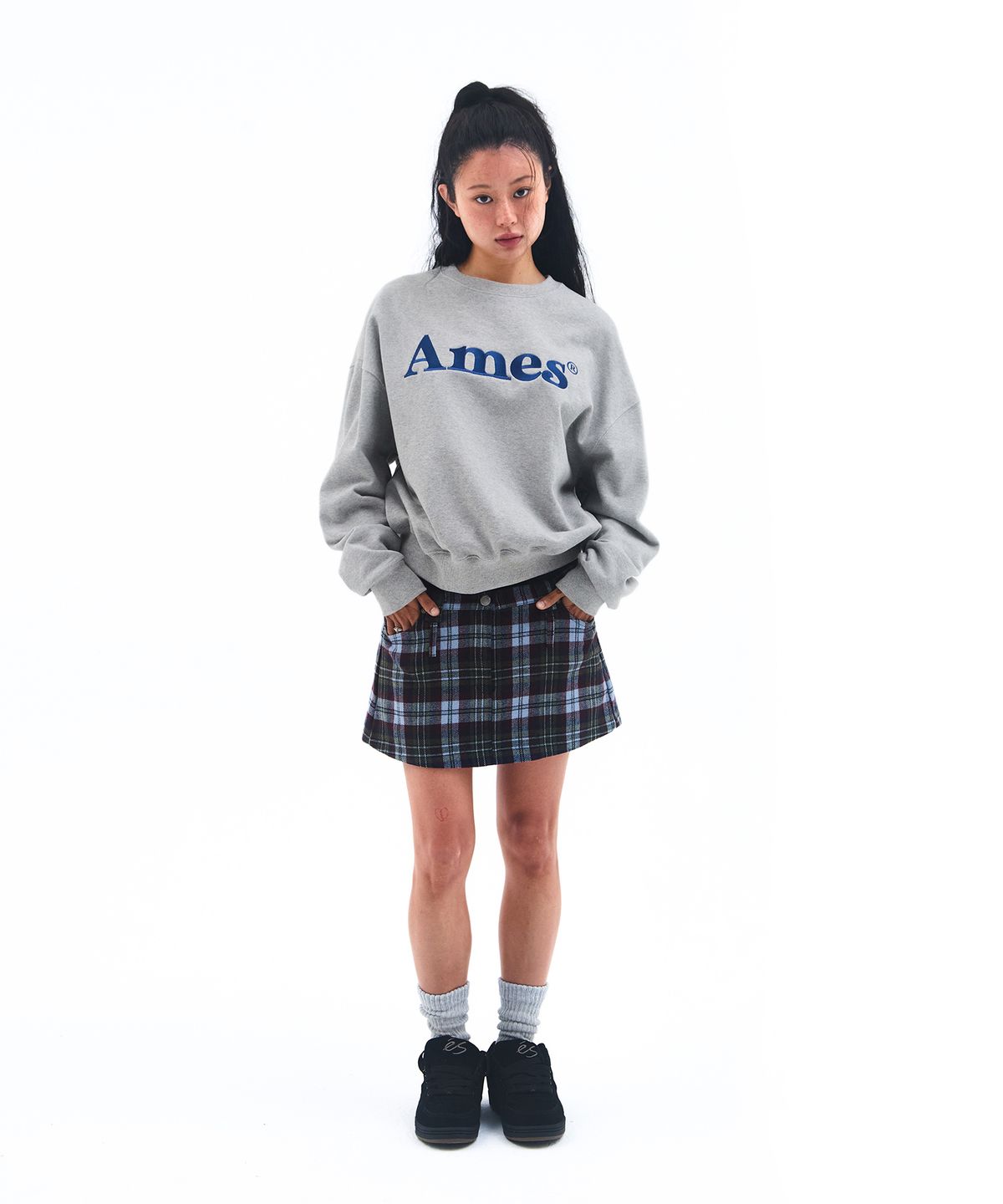 아메스 월드와이드(AMES-WORLDWIDE) BASIC LOGO SWEATSHIRT GREY