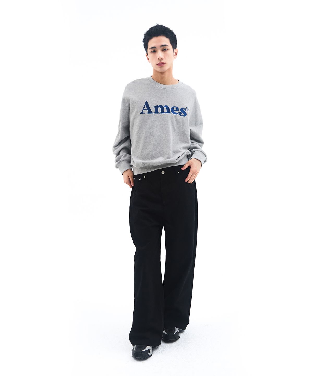 아메스 월드와이드(AMES-WORLDWIDE) BASIC LOGO SWEATSHIRT GREY