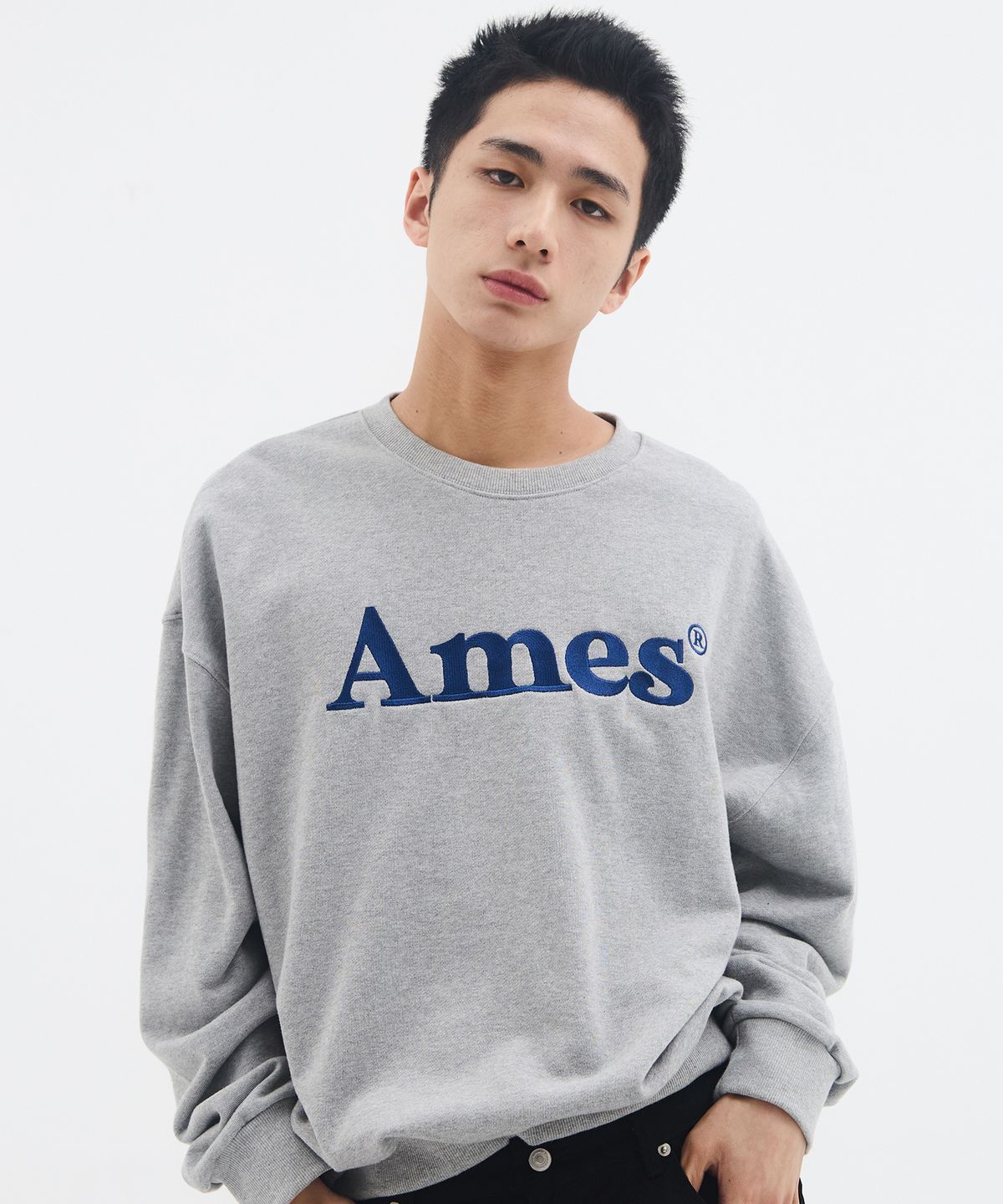 아메스 월드와이드(AMES-WORLDWIDE) BASIC LOGO SWEATSHIRT GREY