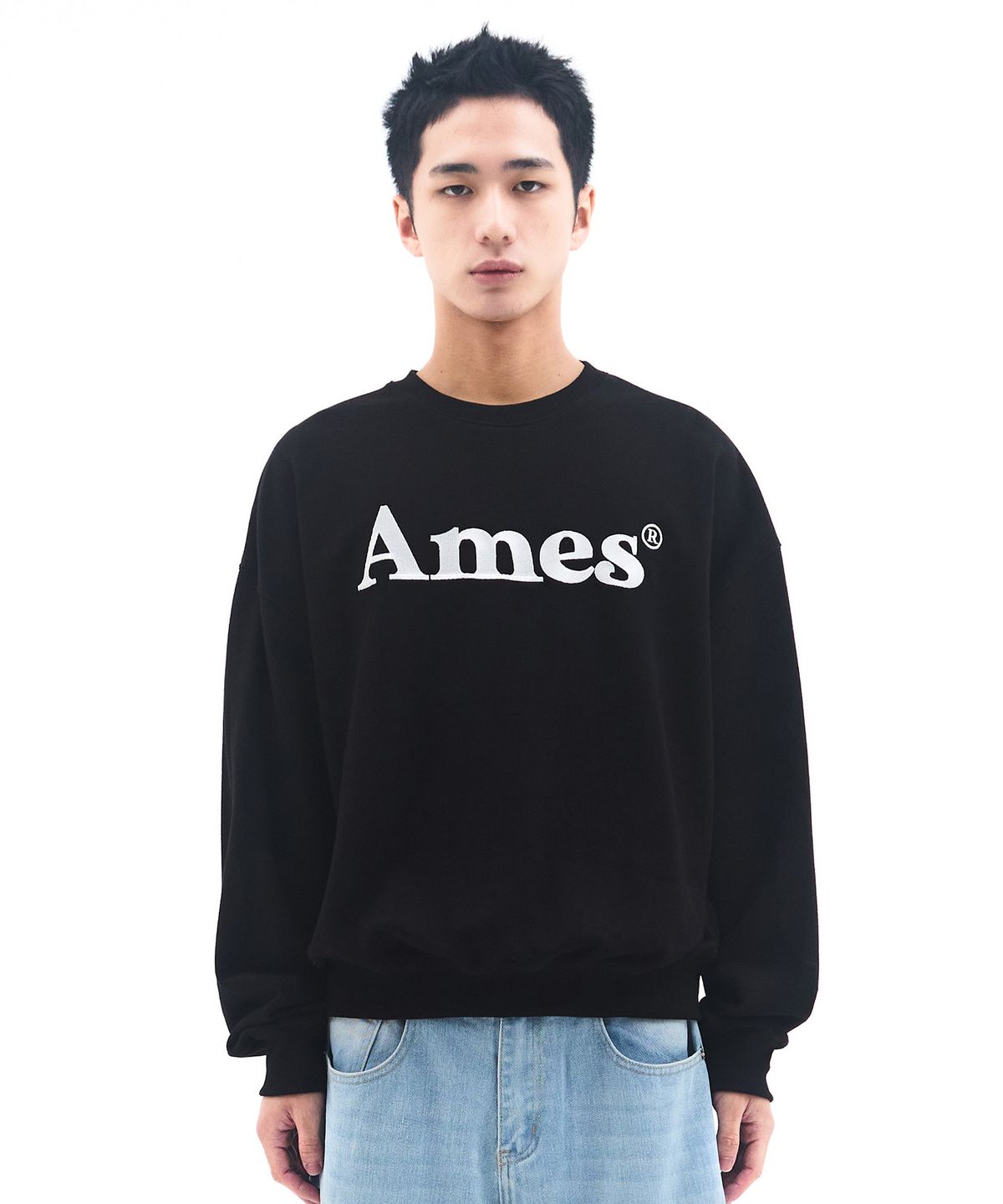 아메스 월드와이드(AMES-WORLDWIDE) BASIC LOGO SWEATSHIRT BLACK