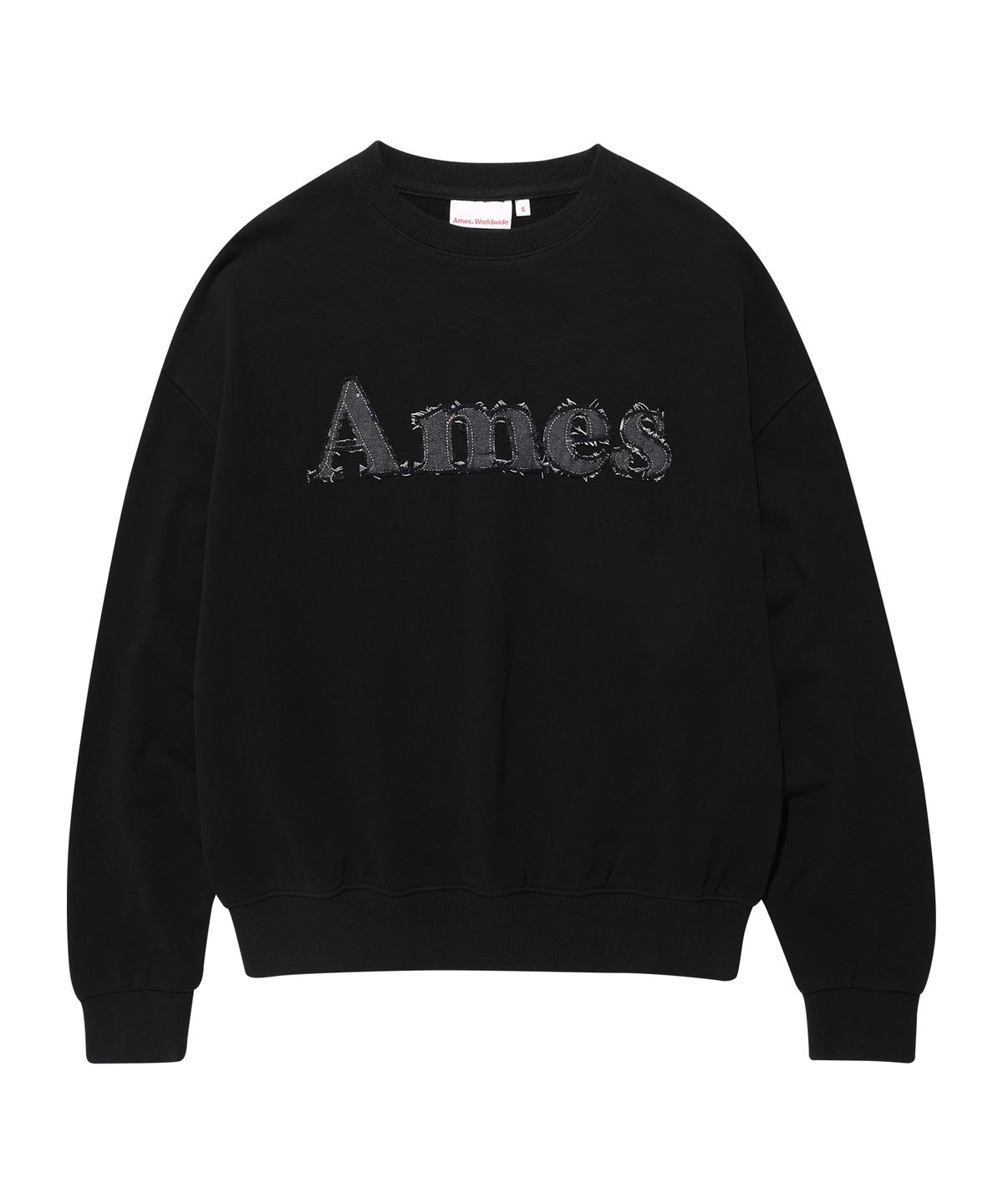 아메스 월드와이드(AMES-WORLDWIDE) BASIC DENIM LOGO SWEATSHIRT BLACK