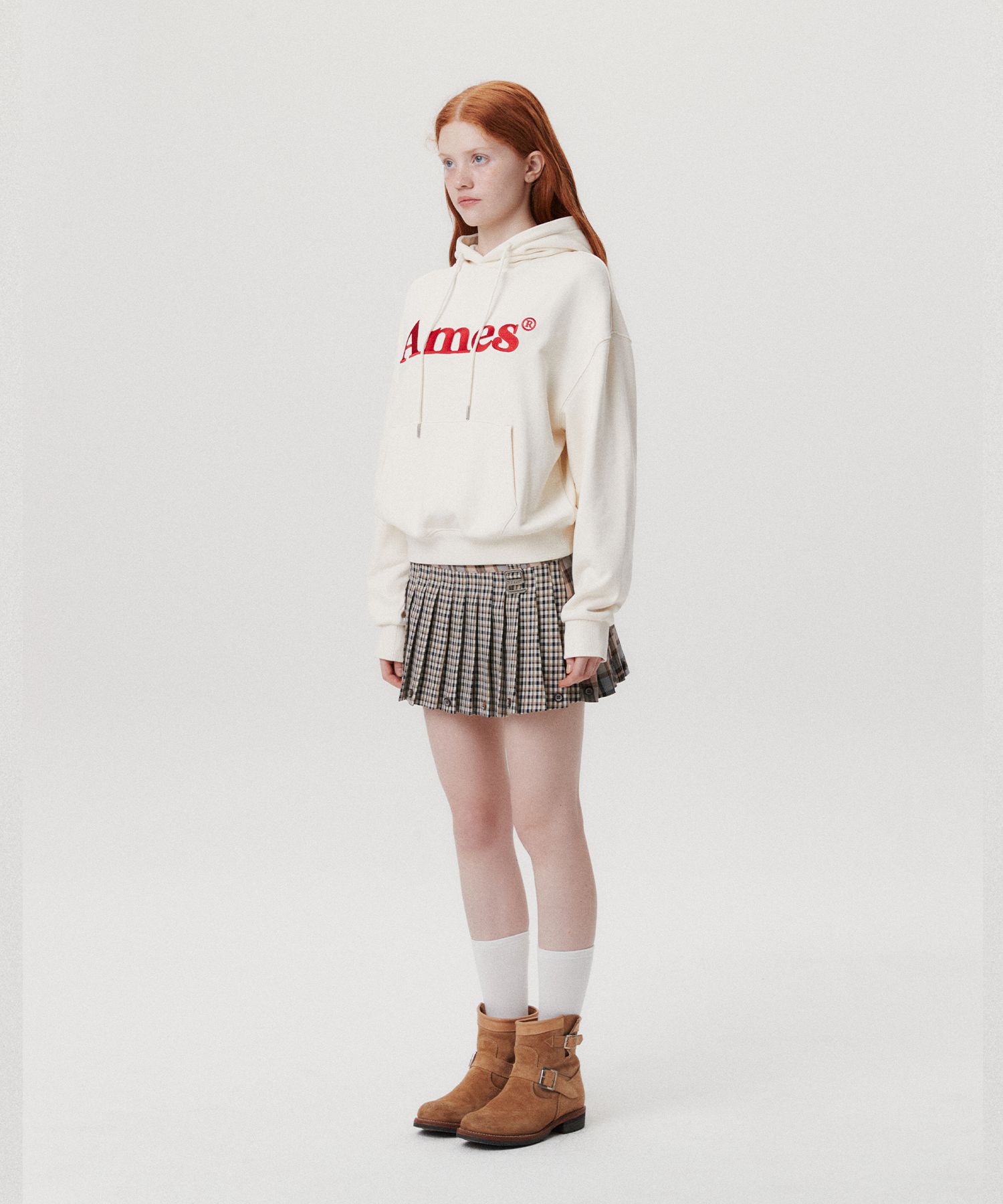 ★AMES-WORLDWIDE★OLD ENGLISH LOGO SWEATSHIRT CREAM★正規品 MUSINSA | AMES-WORLDWIDE BASIC LOGO HOODIE CREAM