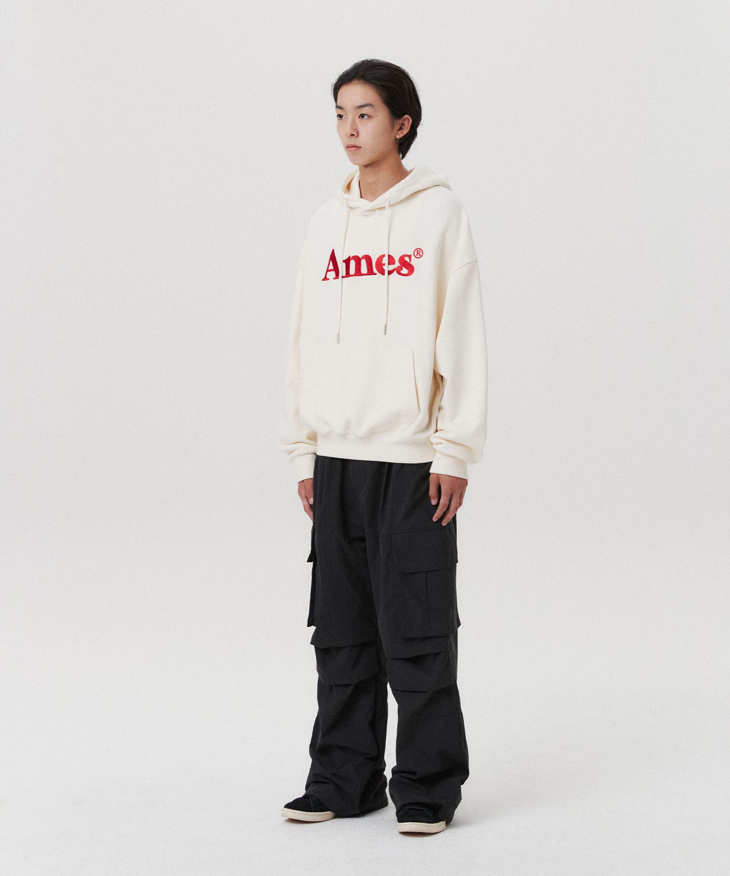 MUSINSA | AMES-WORLDWIDE BASIC LOGO HOODIE CREAM