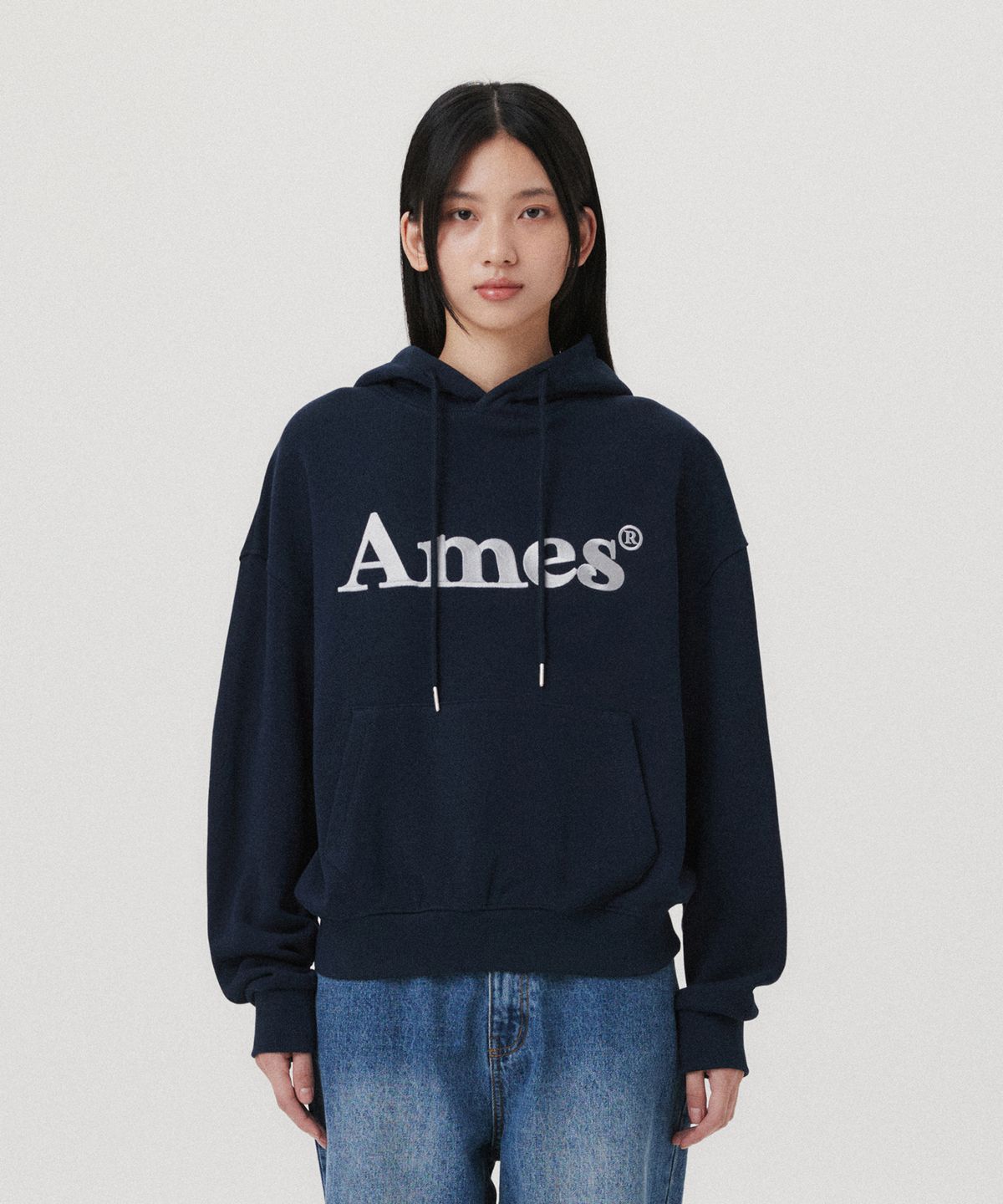 아메스 월드와이드(AMES-WORLDWIDE) BASIC LOGO HOODIE NAVY