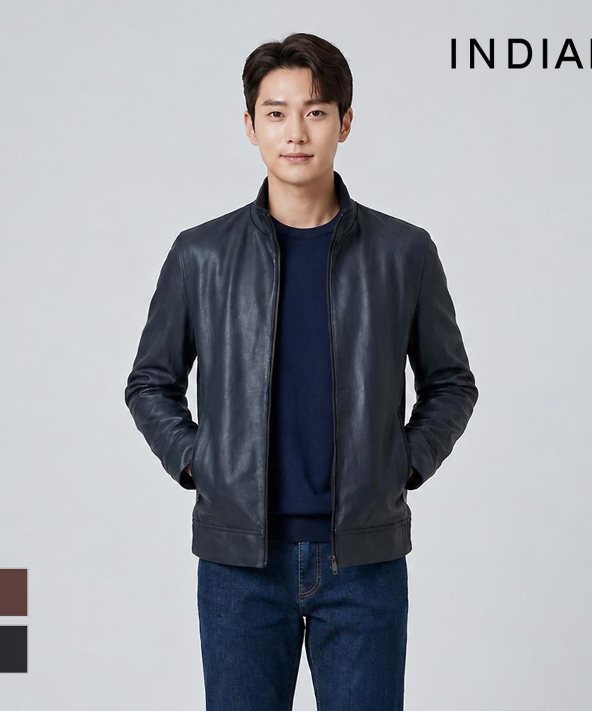 인디안(INDIAN) 인조가죽 패딩점퍼
