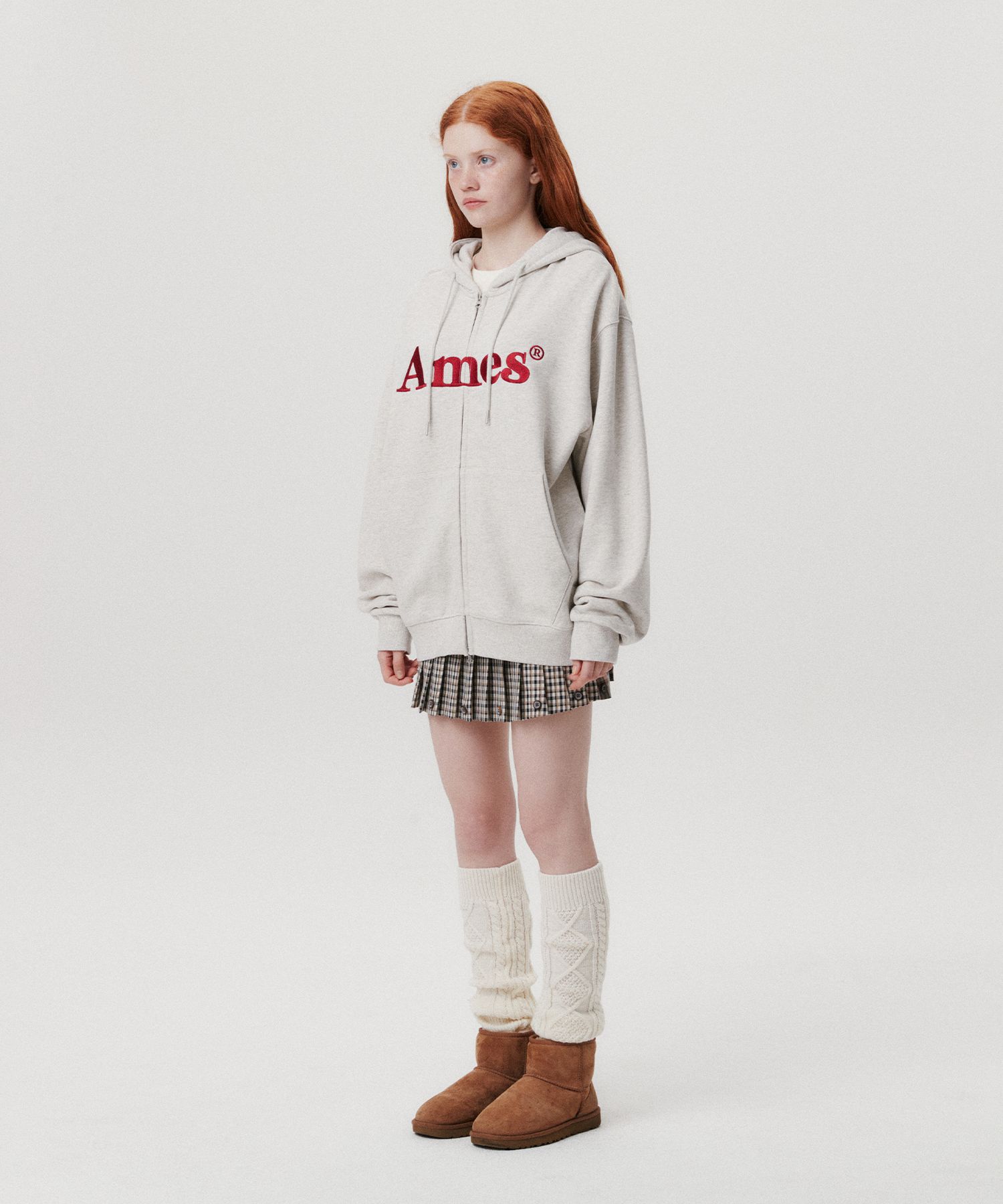 ★AMES-WORLDWIDE★BASIC LOGO HOODIE ZIP UP OATMEAL★正規品 MUSINSA公式 | AMES-WORLDWIDE BASIC LOGO HOODIE ZIP UP OATMEAL