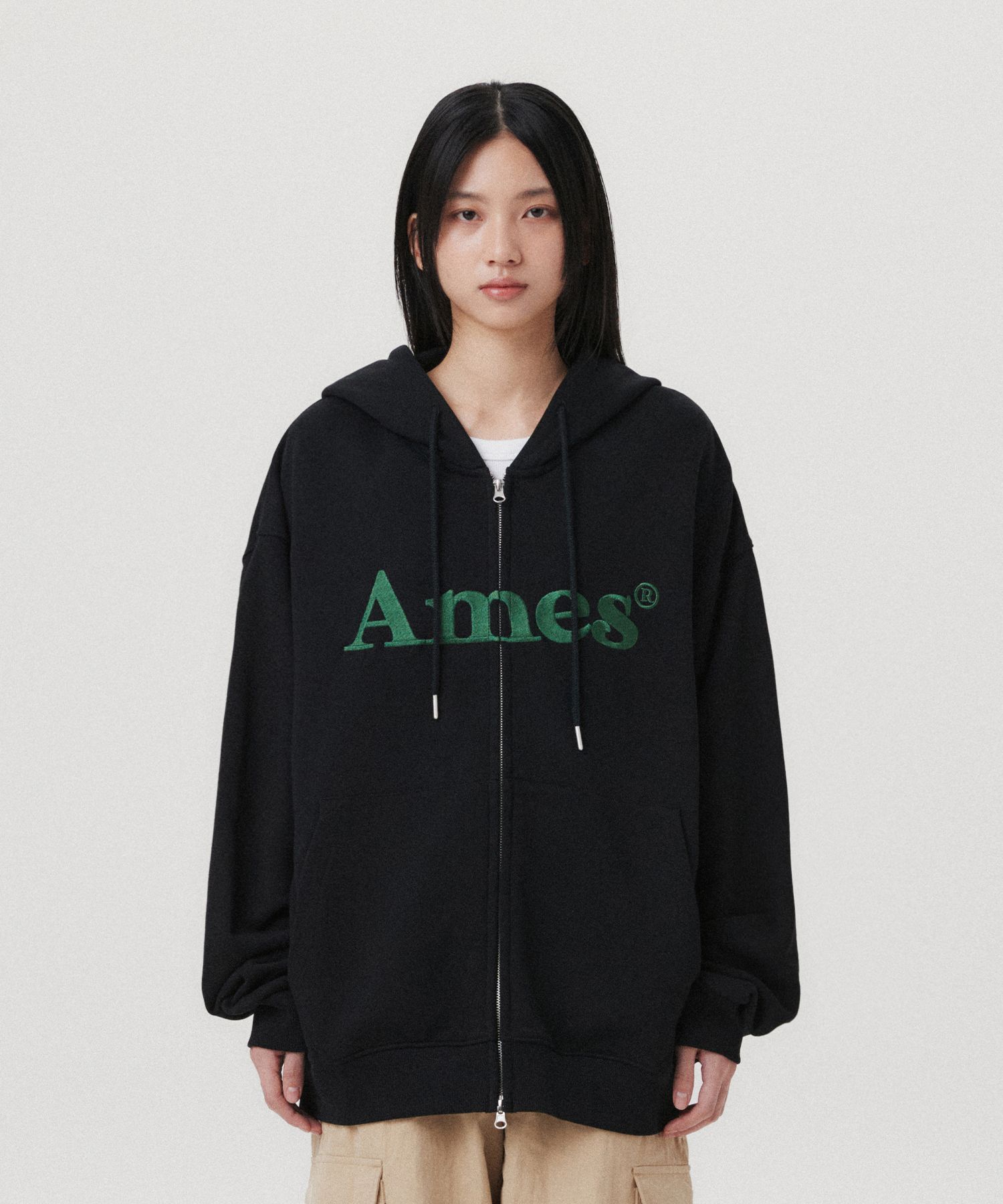 AMES-WORLDWIDE★Unisex★BASIC LOGO HOODIE ZIP UP MUSINSA | AMES-WORLDWIDE BASIC LOGO HOODIE ZIP UP BLACK
