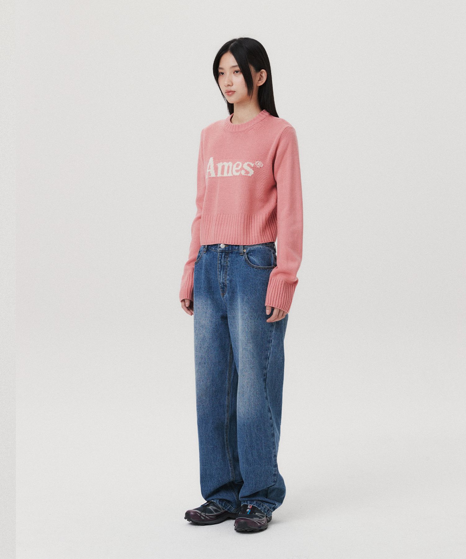 ★AMES-WORLDWIDE★BASIC PULLOVER KNIT PINK★正規品/直送料込 AMES-WORLDWIDE