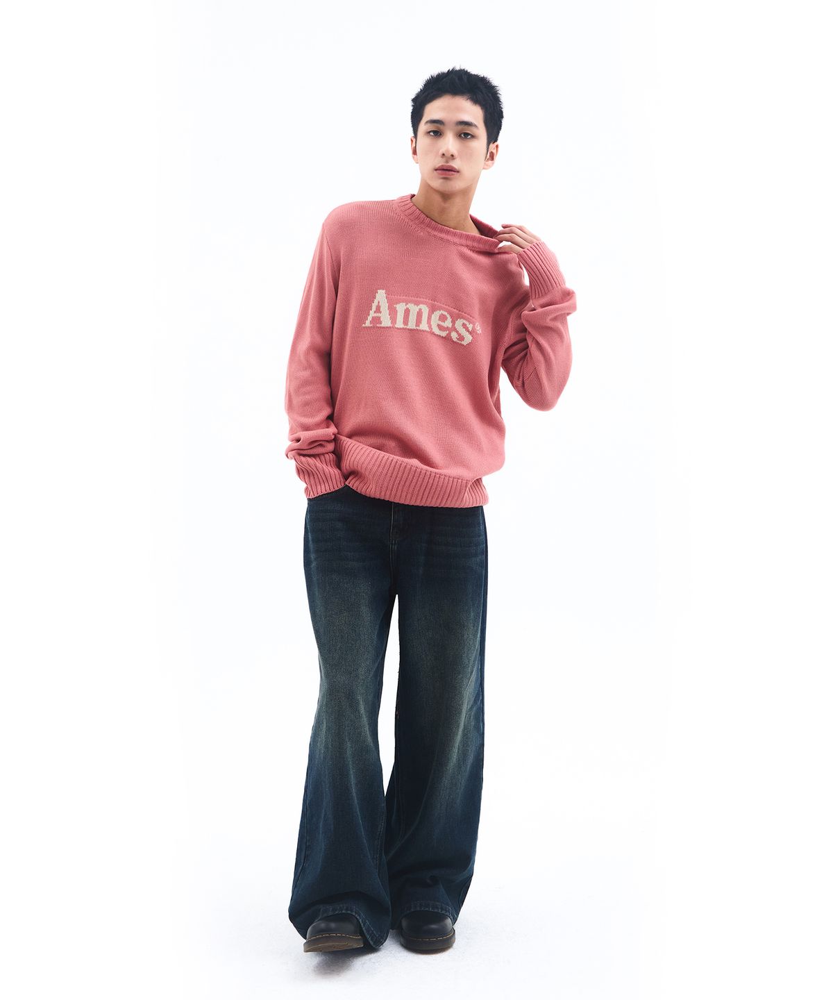 아메스 월드와이드(AMES-WORLDWIDE) BASIC PULLOVER KNIT PINK