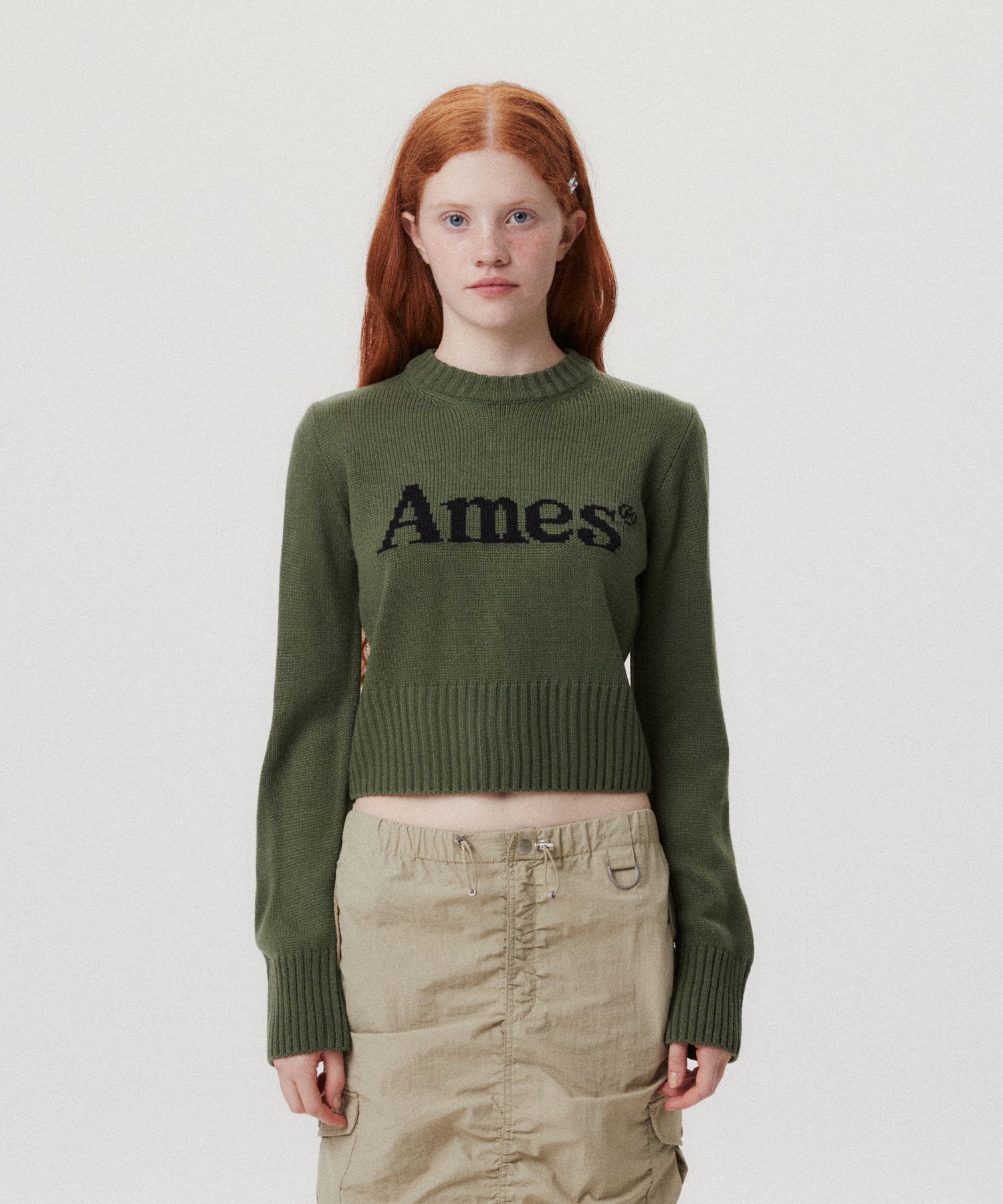 ★AMES-WORLDWIDE★BASIC PULLOVER KNIT KHAKI★正規品/直送料込 MUSINSA公式 | AMES-WORLDWIDE BASIC PULLOVER KNIT KHAKI