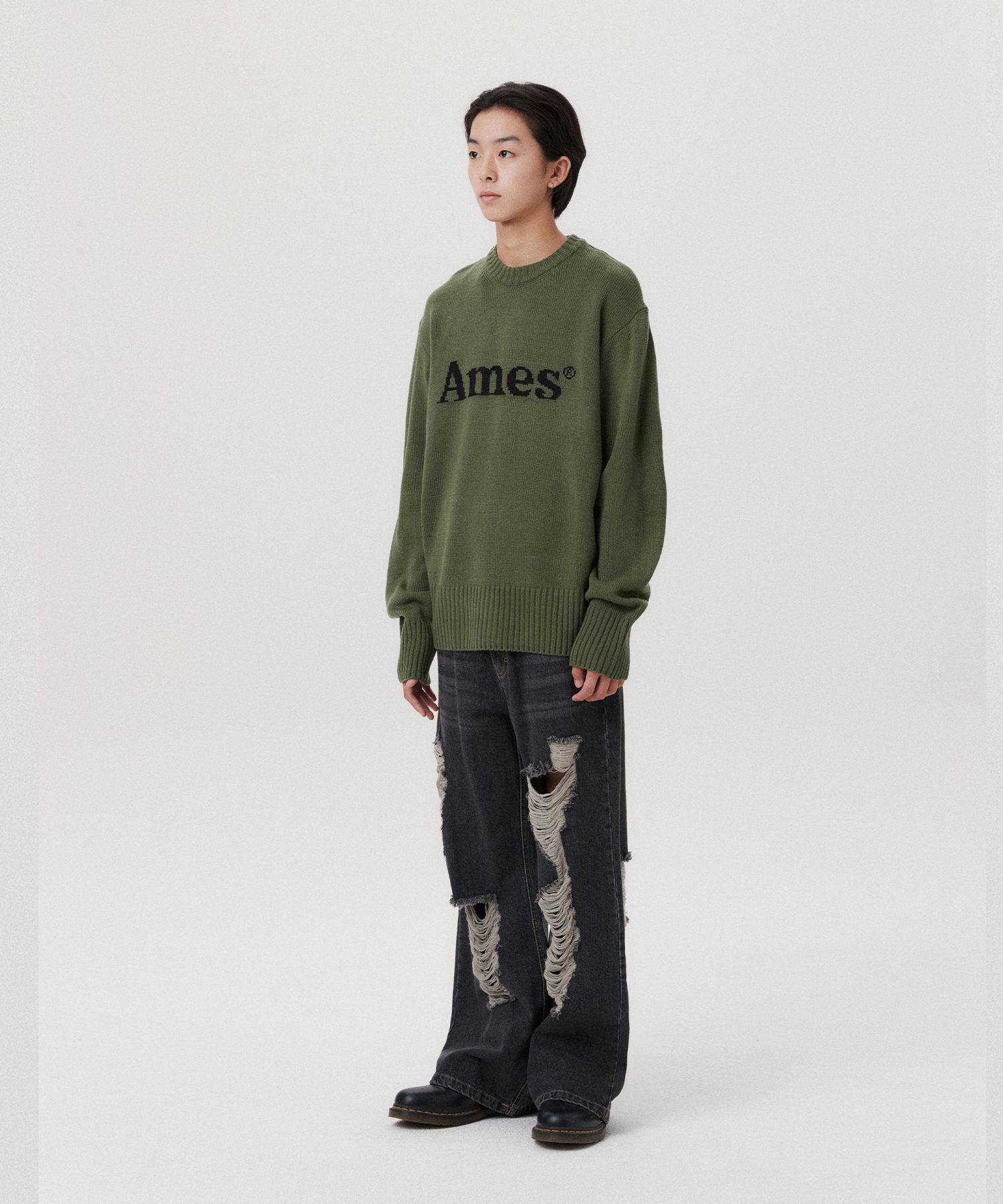 ★AMES-WORLDWIDE★BASIC PULLOVER KNIT KHAKI★正規品/直送料込 MUSINSA | AMES-WORLDWIDE BASIC PULLOVER KNIT KHAKI