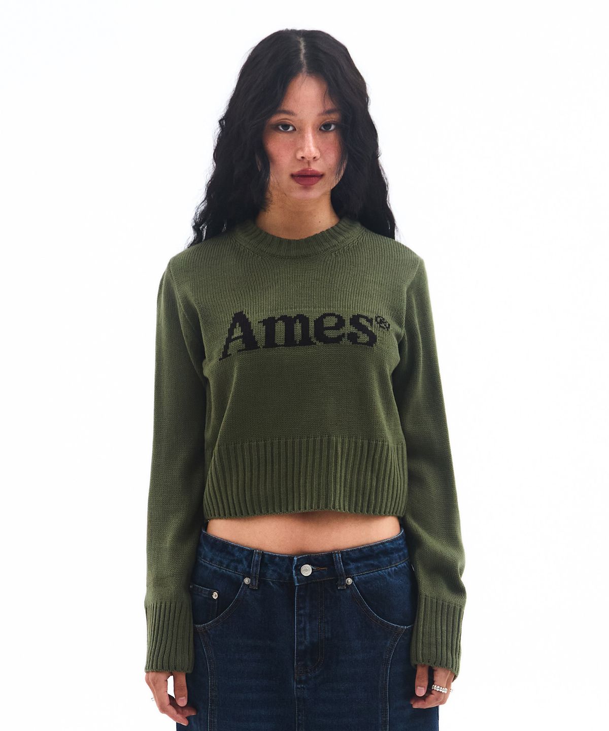 아메스 월드와이드(AMES-WORLDWIDE) BASIC PULLOVER KNIT KHAKI