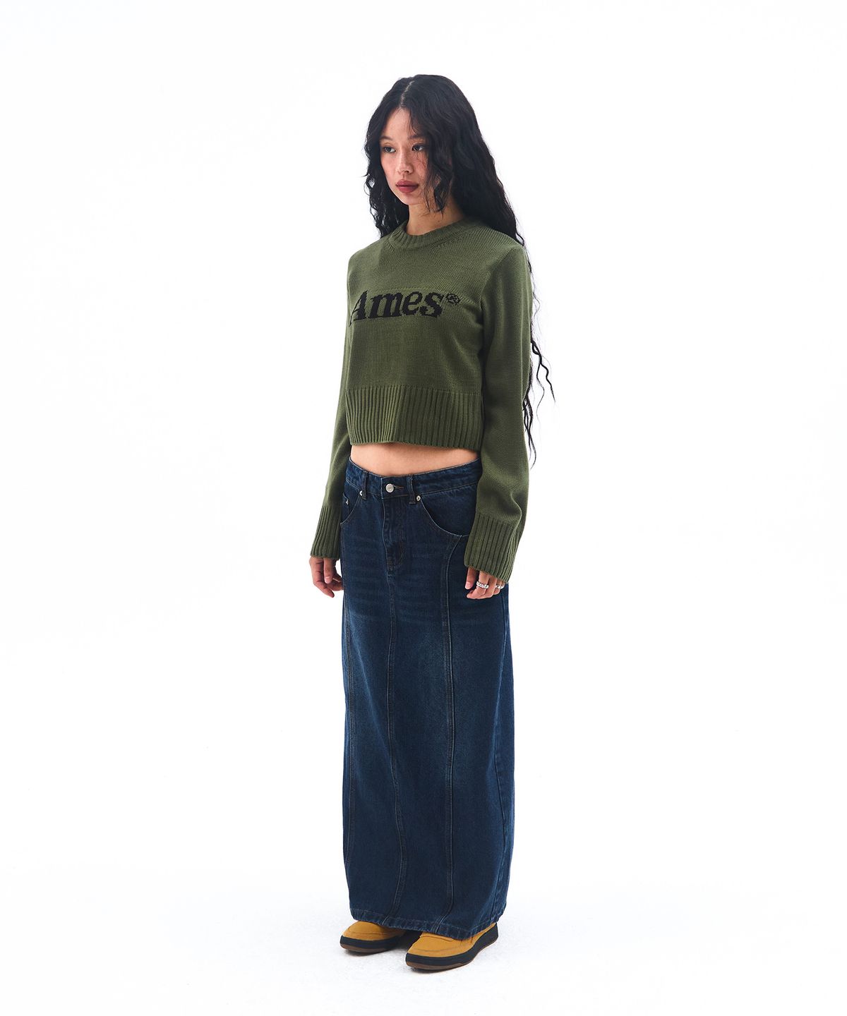 아메스 월드와이드(AMES-WORLDWIDE) BASIC PULLOVER KNIT KHAKI