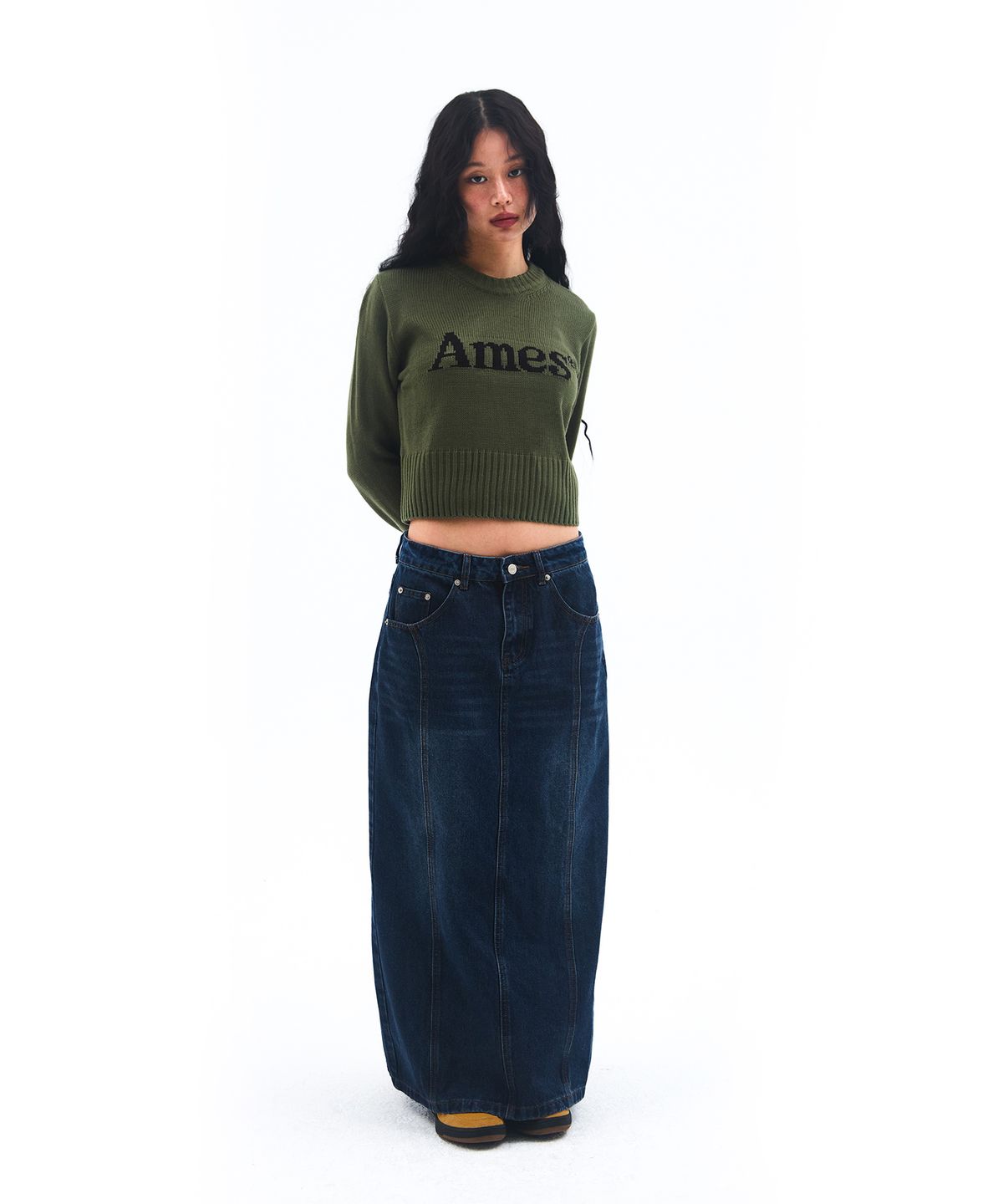 아메스 월드와이드(AMES-WORLDWIDE) BASIC PULLOVER KNIT KHAKI