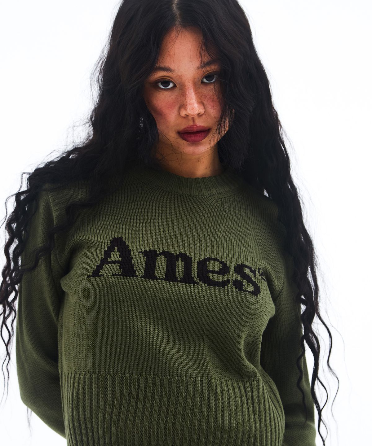 아메스 월드와이드(AMES-WORLDWIDE) BASIC PULLOVER KNIT KHAKI