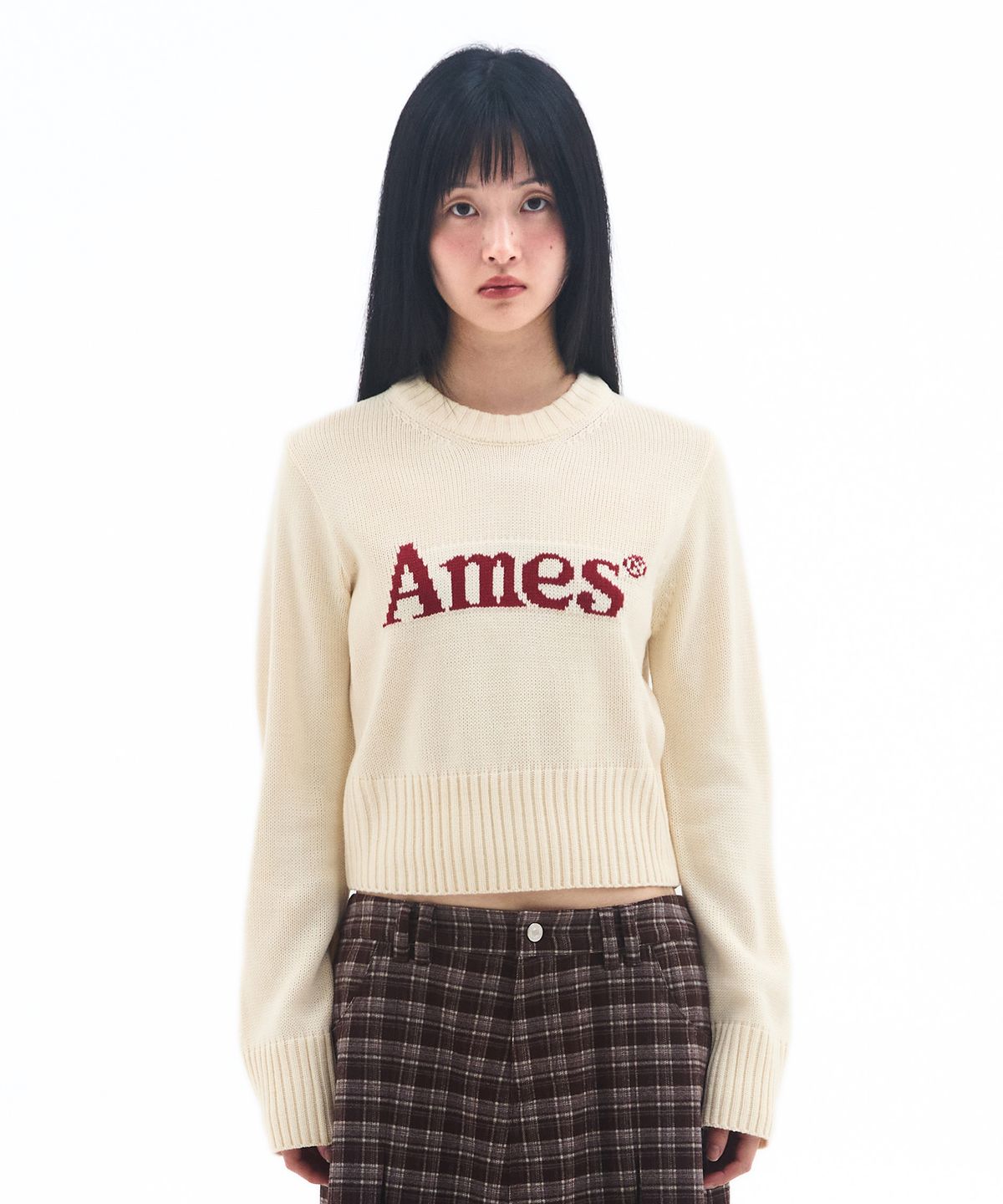 아메스 월드와이드(AMES-WORLDWIDE) BASIC PULLOVER KNIT IVORY