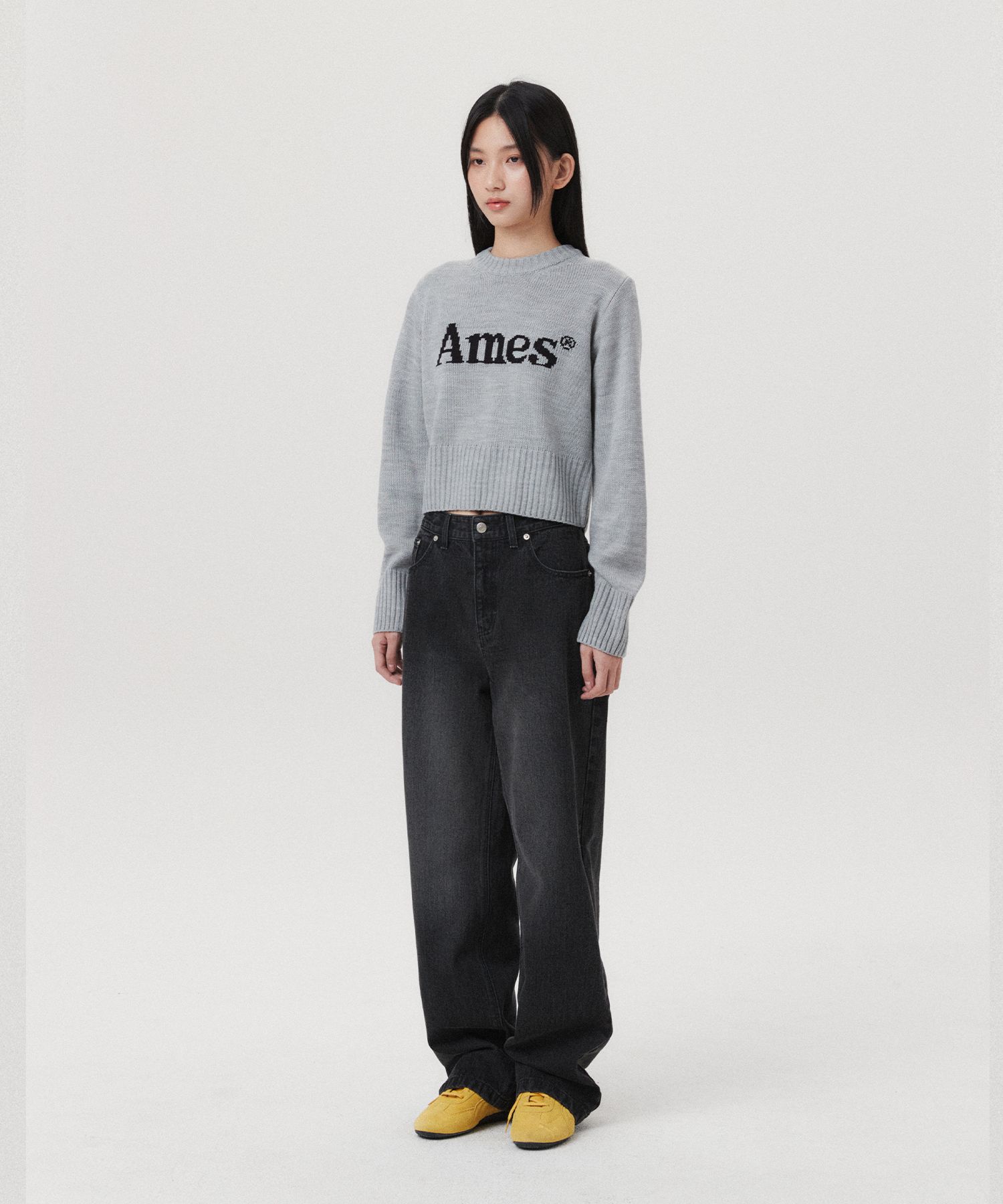 MUSINSA | AMES-WORLDWIDE BASIC PULLOVER KNIT GRAY