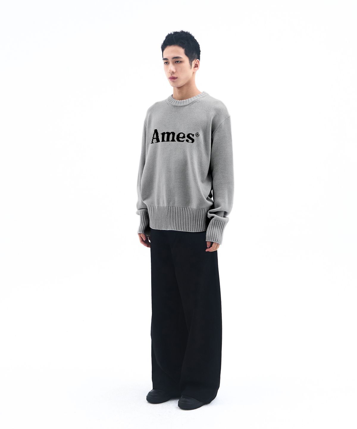 아메스 월드와이드(AMES-WORLDWIDE) BASIC PULLOVER KNIT GREY