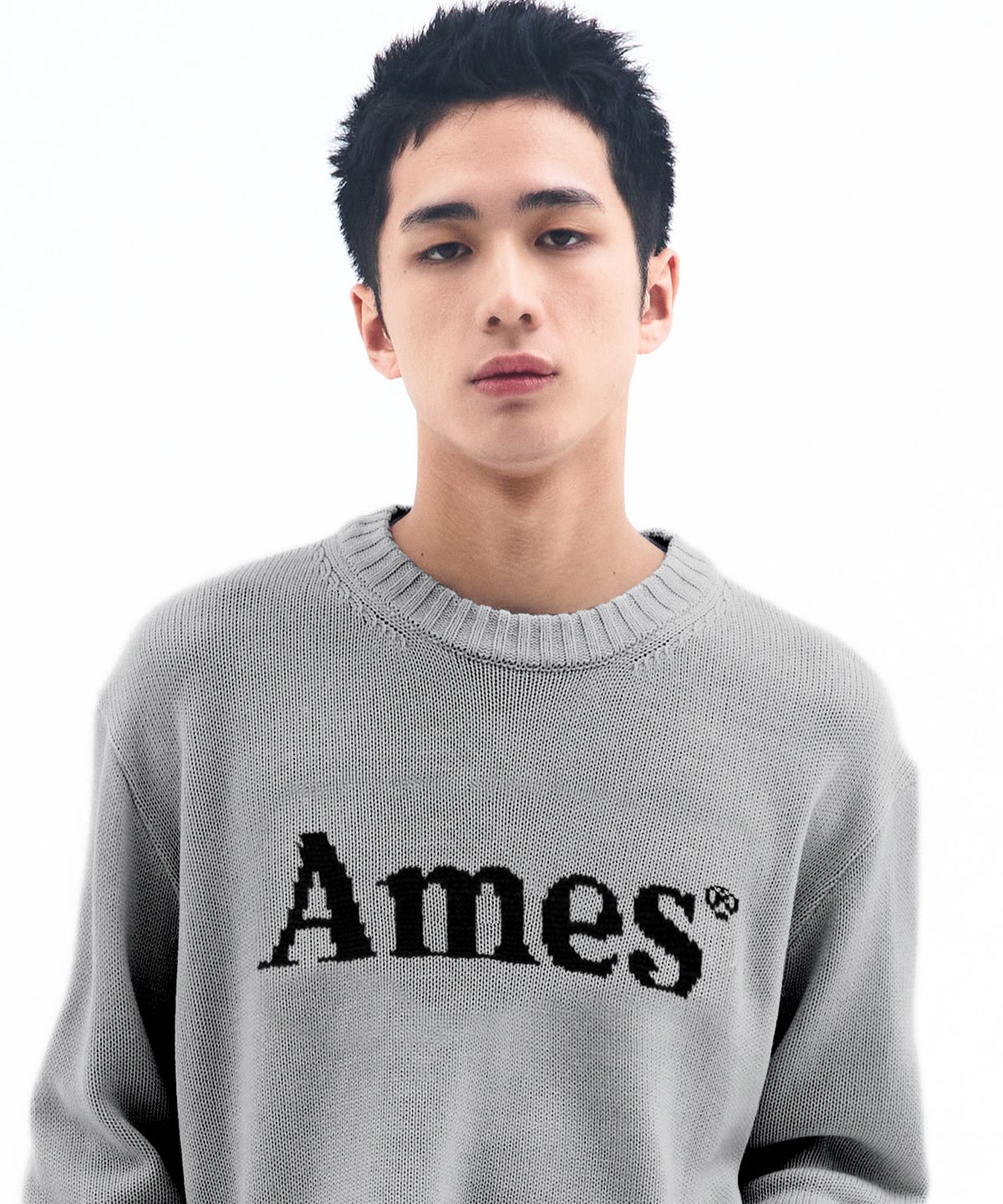 아메스 월드와이드(AMES-WORLDWIDE) BASIC PULLOVER KNIT GREY