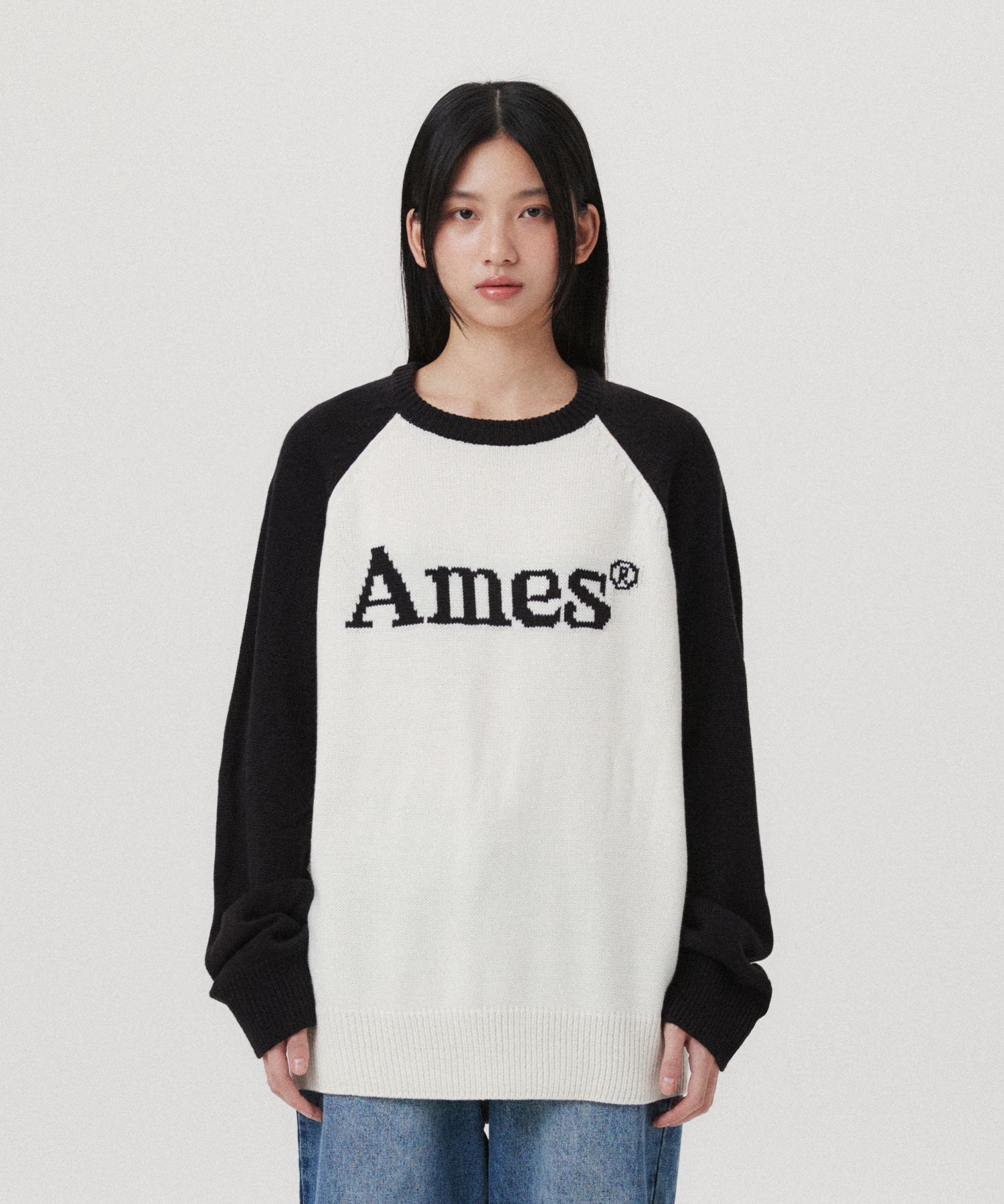 ★AMES-WORLDWIDE★BASIC RAGLAN PULLOVER KNIT IVORY★正規品 MUSINSA公式 | AMES-WORLDWIDE BASIC RAGLAN PULLOVER KNIT IVORY