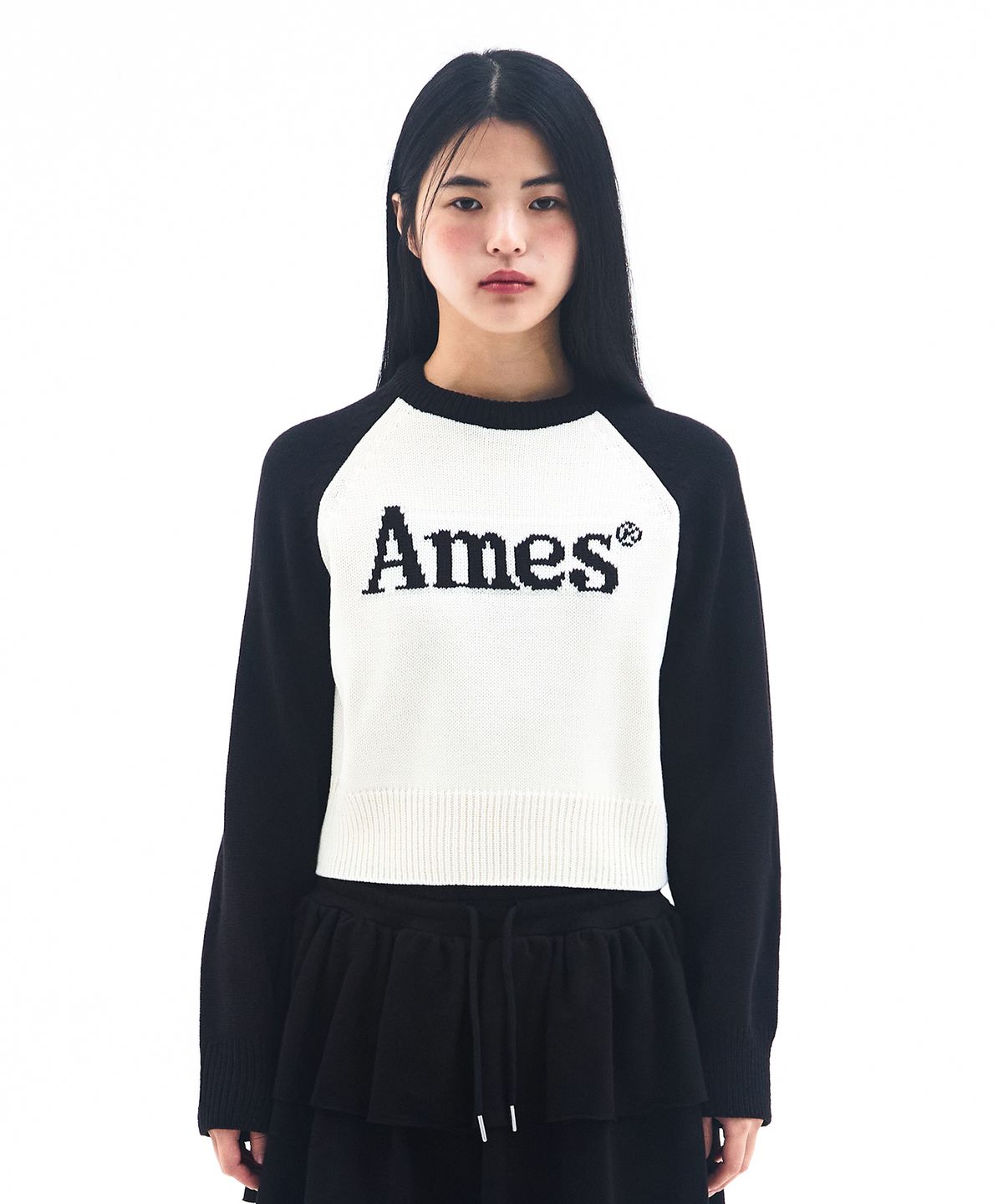 아메스 월드와이드(AMES-WORLDWIDE) BASIC RAGLAN PULLOVER KNIT IVORY
