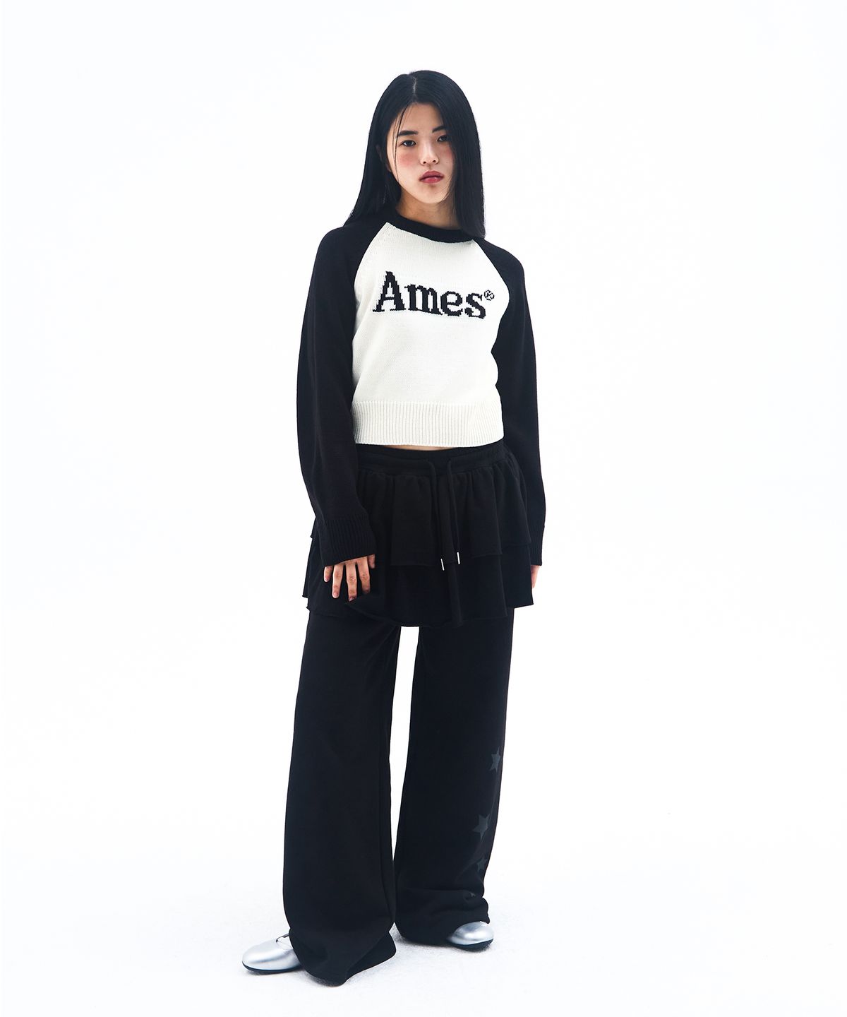 아메스 월드와이드(AMES-WORLDWIDE) BASIC RAGLAN PULLOVER KNIT IVORY