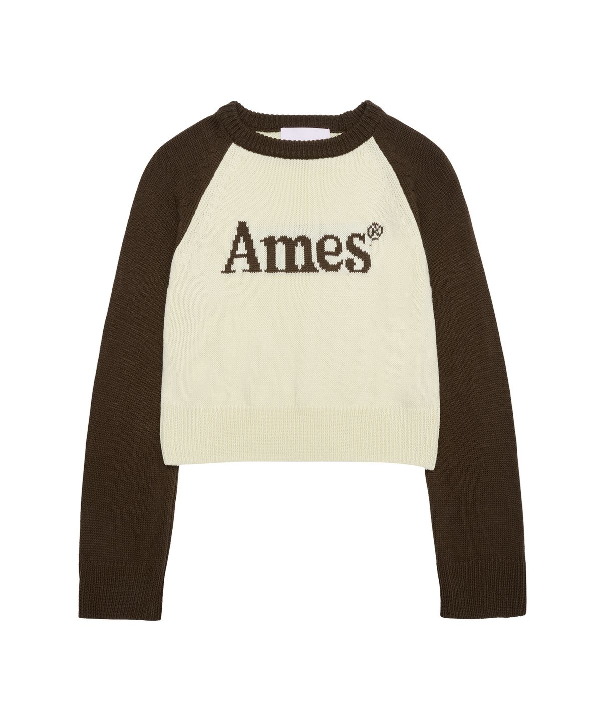 아메스 월드와이드(AMES-WORLDWIDE) BASIC RAGLAN PULLOVER KNIT BROWN