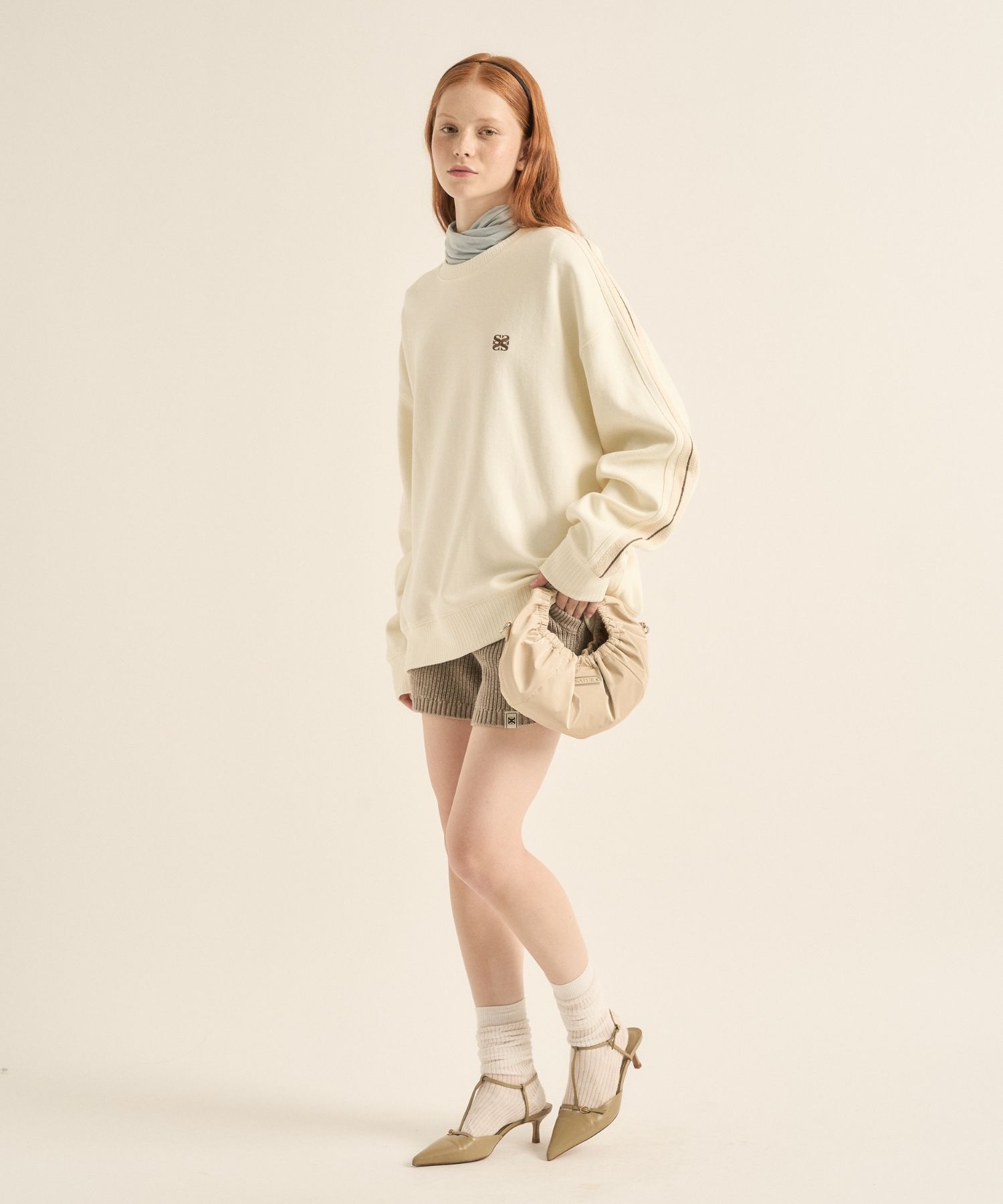 ★SATUR★ Lawton Sweatshirt Cream SA243UTM06CR MUSINSA | SATUR Lawton Half Zip Up Sweatshirt Cream