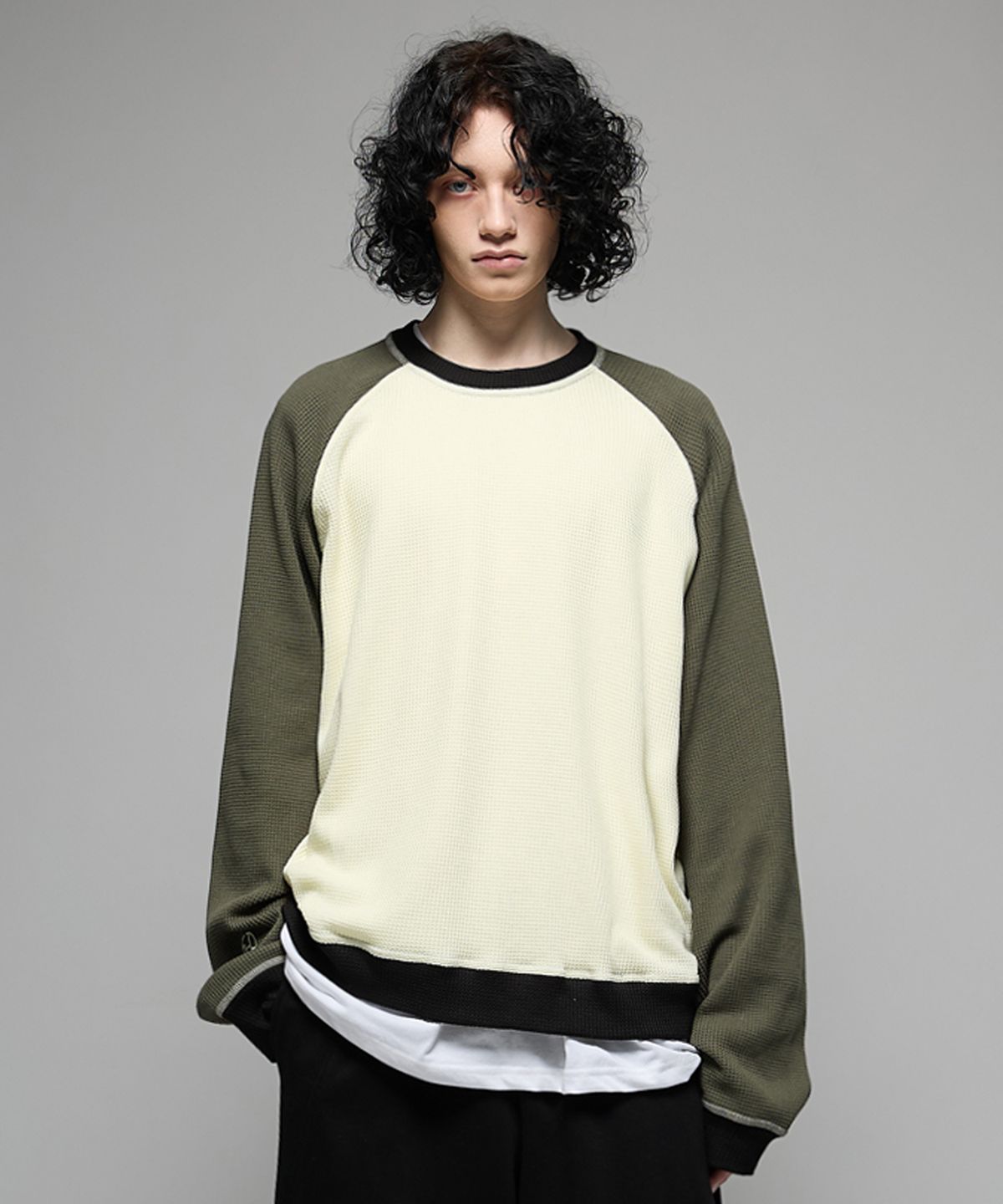 헤더헬렌(HEDER HELEN) VTG Waffle color effects khaki