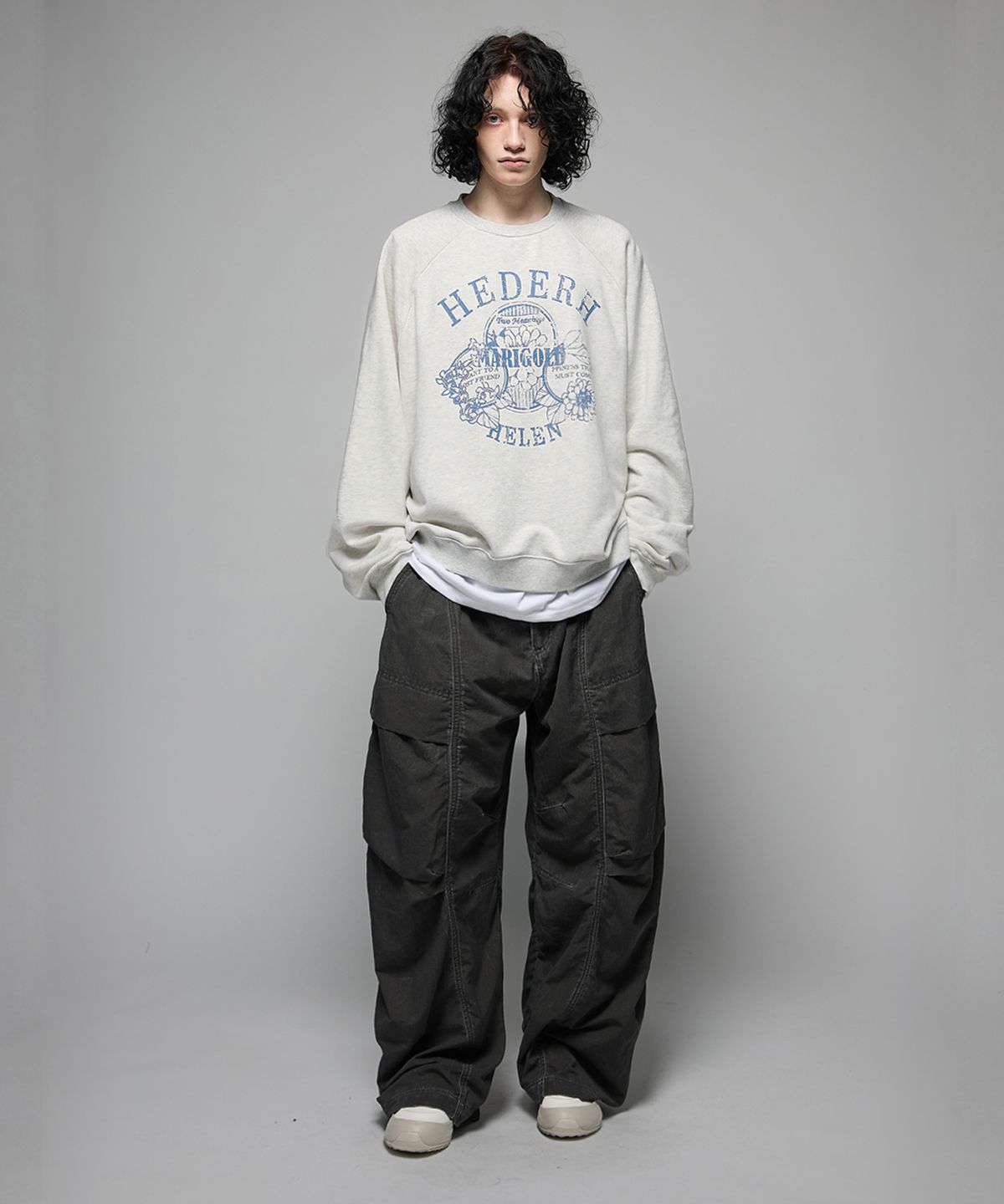헤더헬렌(HEDER HELEN) Marigold m/grey sweat shirts