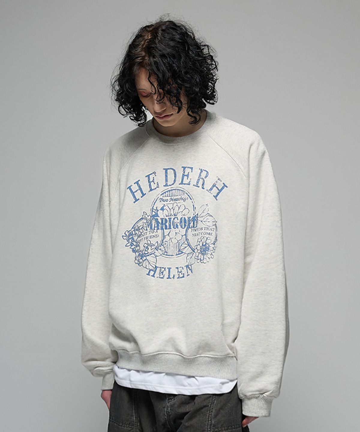 헤더헬렌(HEDER HELEN) Marigold m/grey sweat shirts