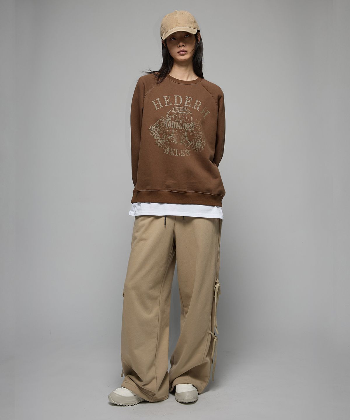 헤더헬렌(HEDER HELEN) Marigold brown sweat shirts