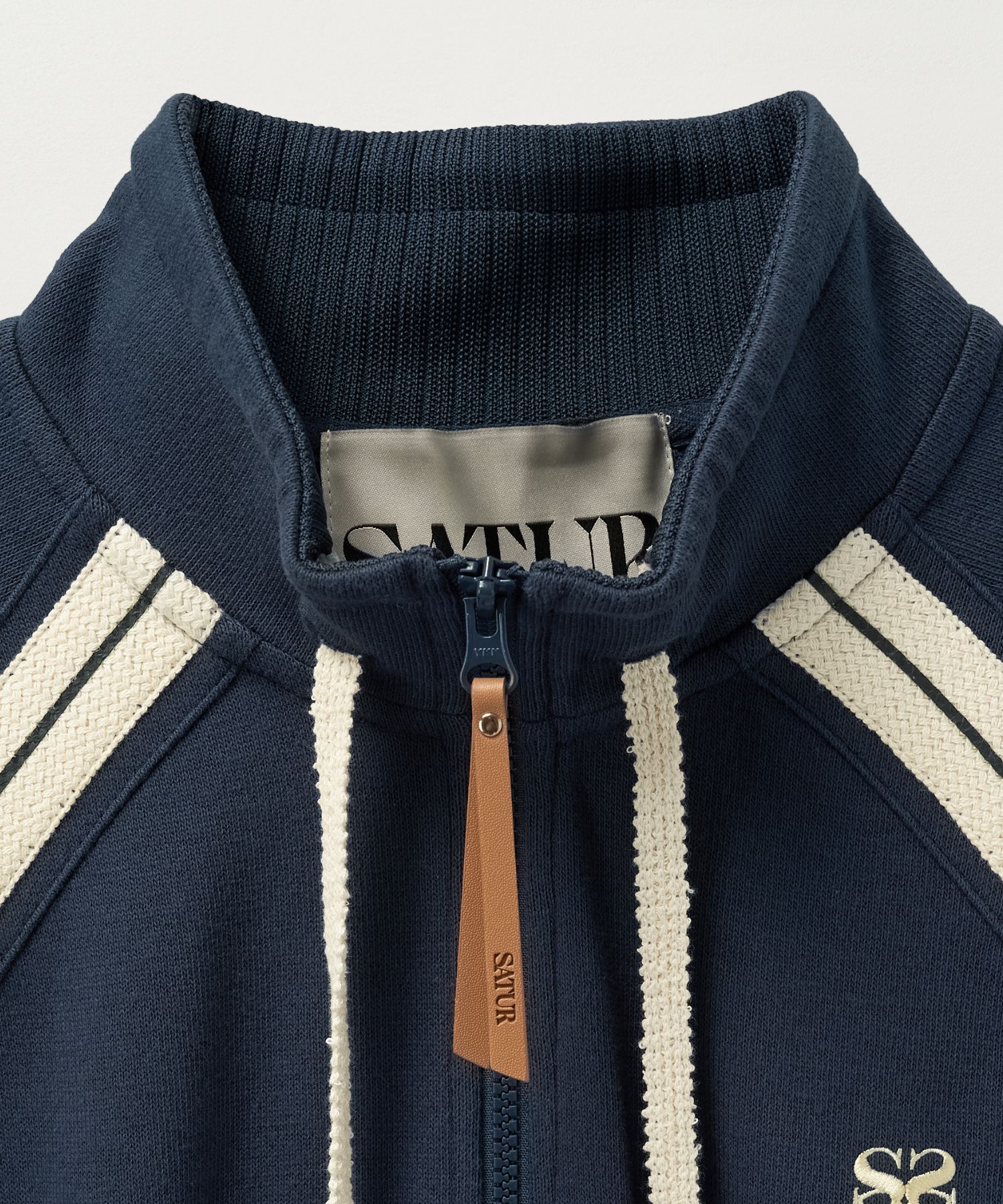 MUSINSA | SATUR Lawton Half Zip Up Sweatshirt Navy