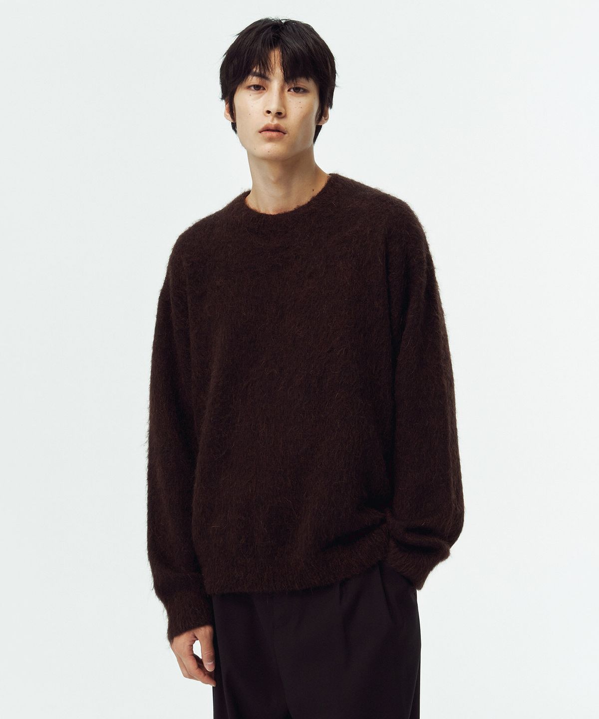 블랭크룸(BLANKROOM) 모헤어 니트_DARK CHOCOLATE
