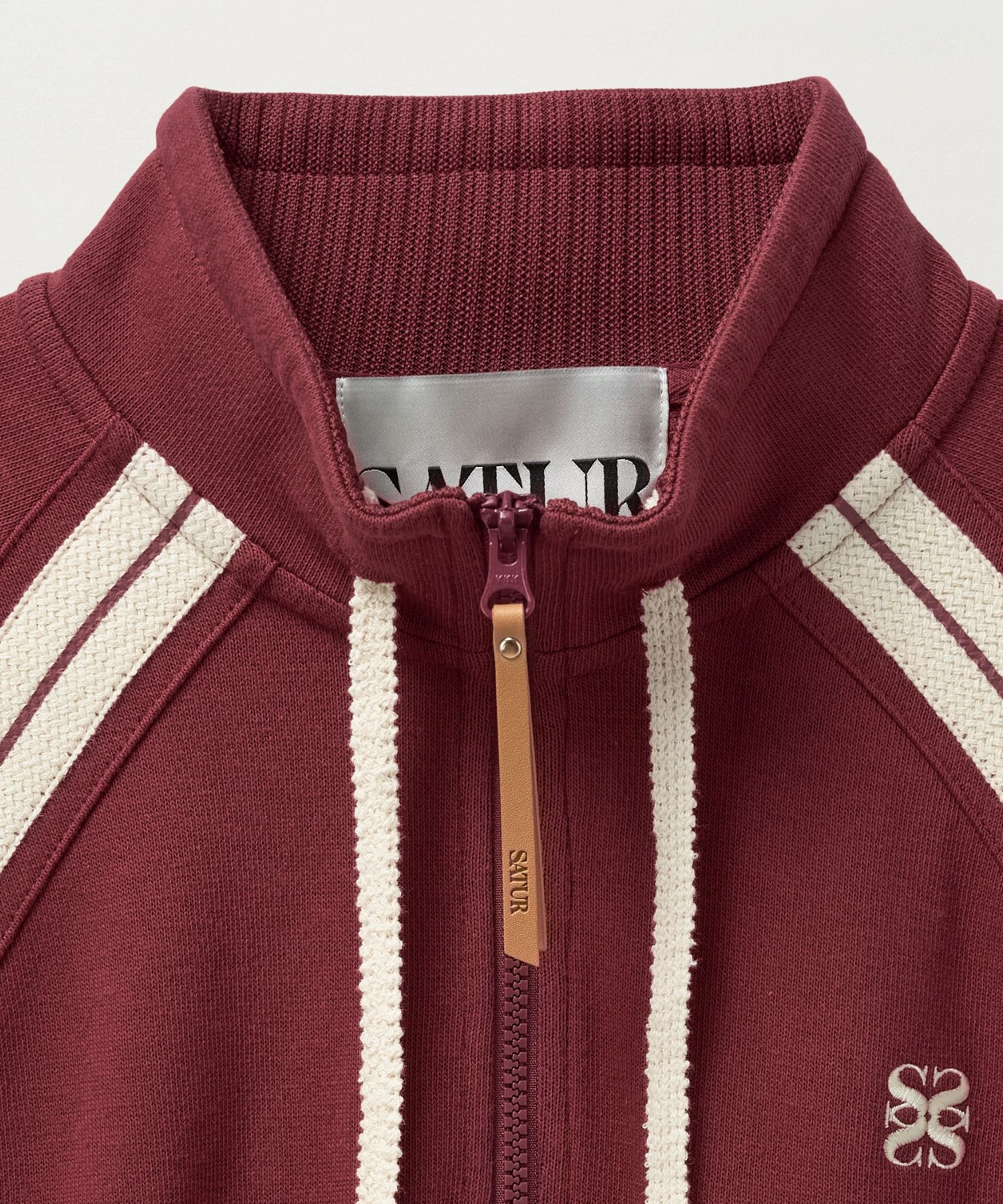 ◆SATUR◆ Lawton half zip-up sweatshirt burgundy SA243UTM07B MUSINSA | SATUR Lawton Half Zip-Up Sweatshirt Burgundy
