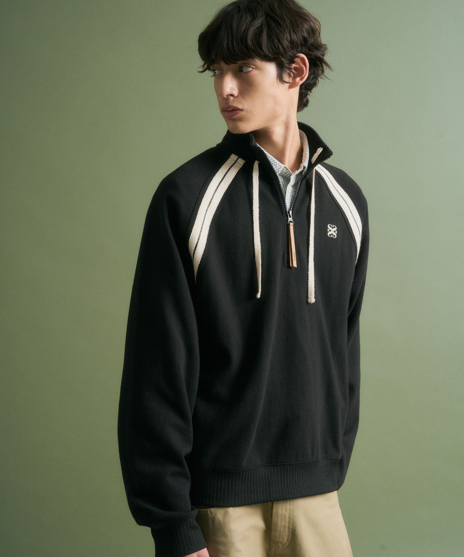 ★SATUR★Lawton Half Zip-up Sweatshirt★ Lawton Half Zip-up Sweatshirt - Navy | ファッション通販