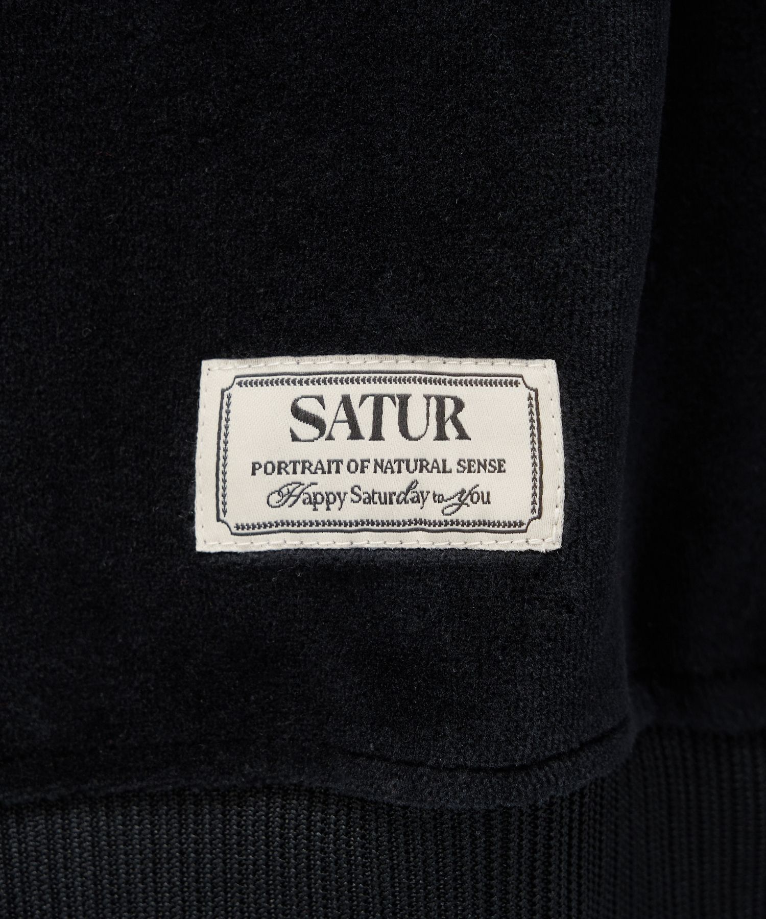 ◆SATUR◆ Velor loose fit half zip-up black SA243UTM09BK MUSINSA | SATUR Velour loose fit half zip-up black