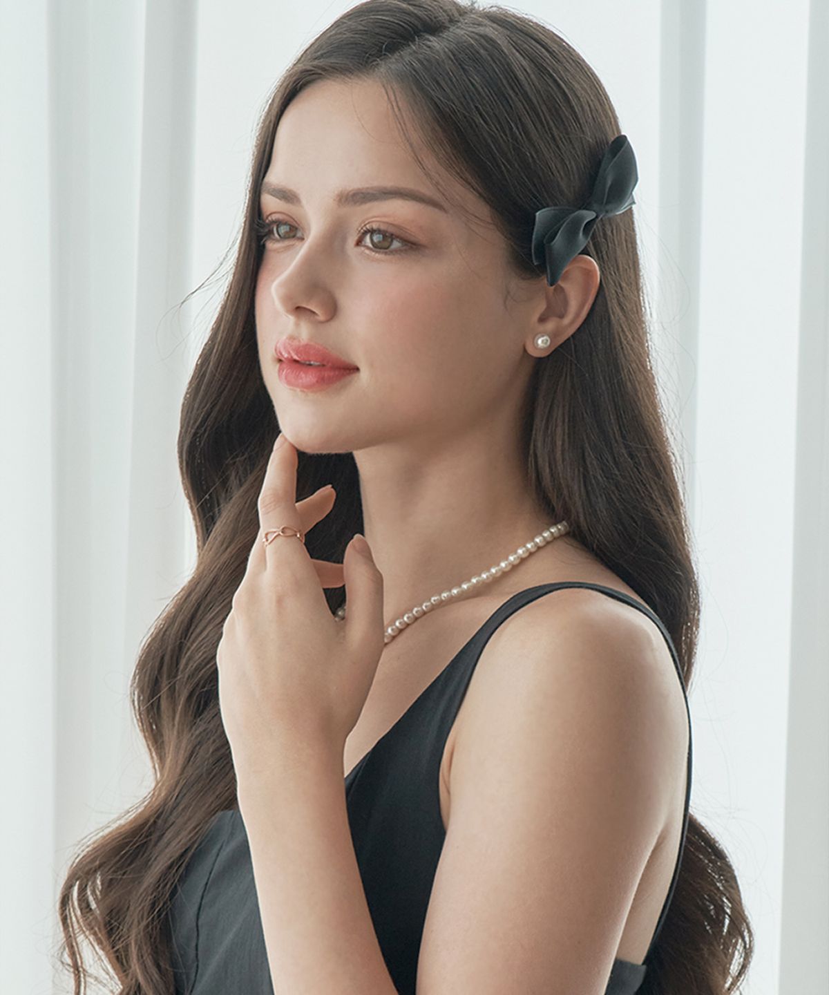엘르주얼리(ELLEJEWELRY) 언발 리본 헤어핀 ELHP002
