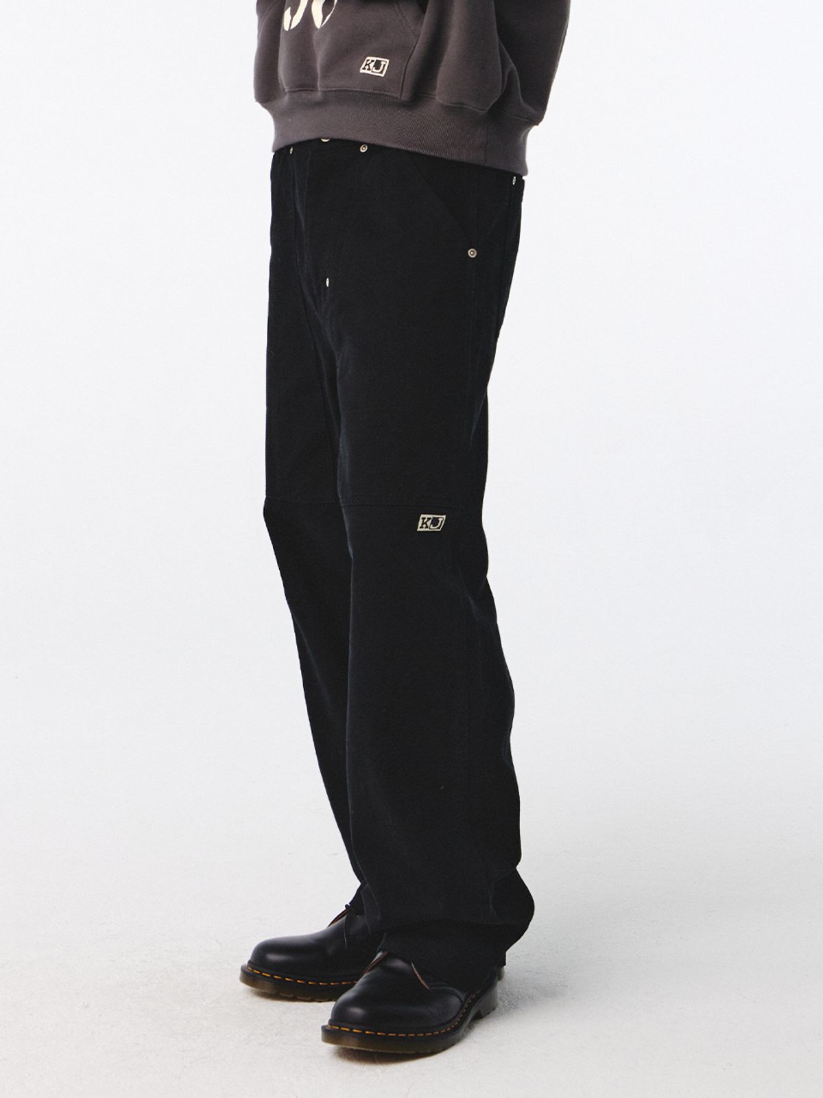 기준 맨(KIJUN MEN) Logo Patch Work Pants Black