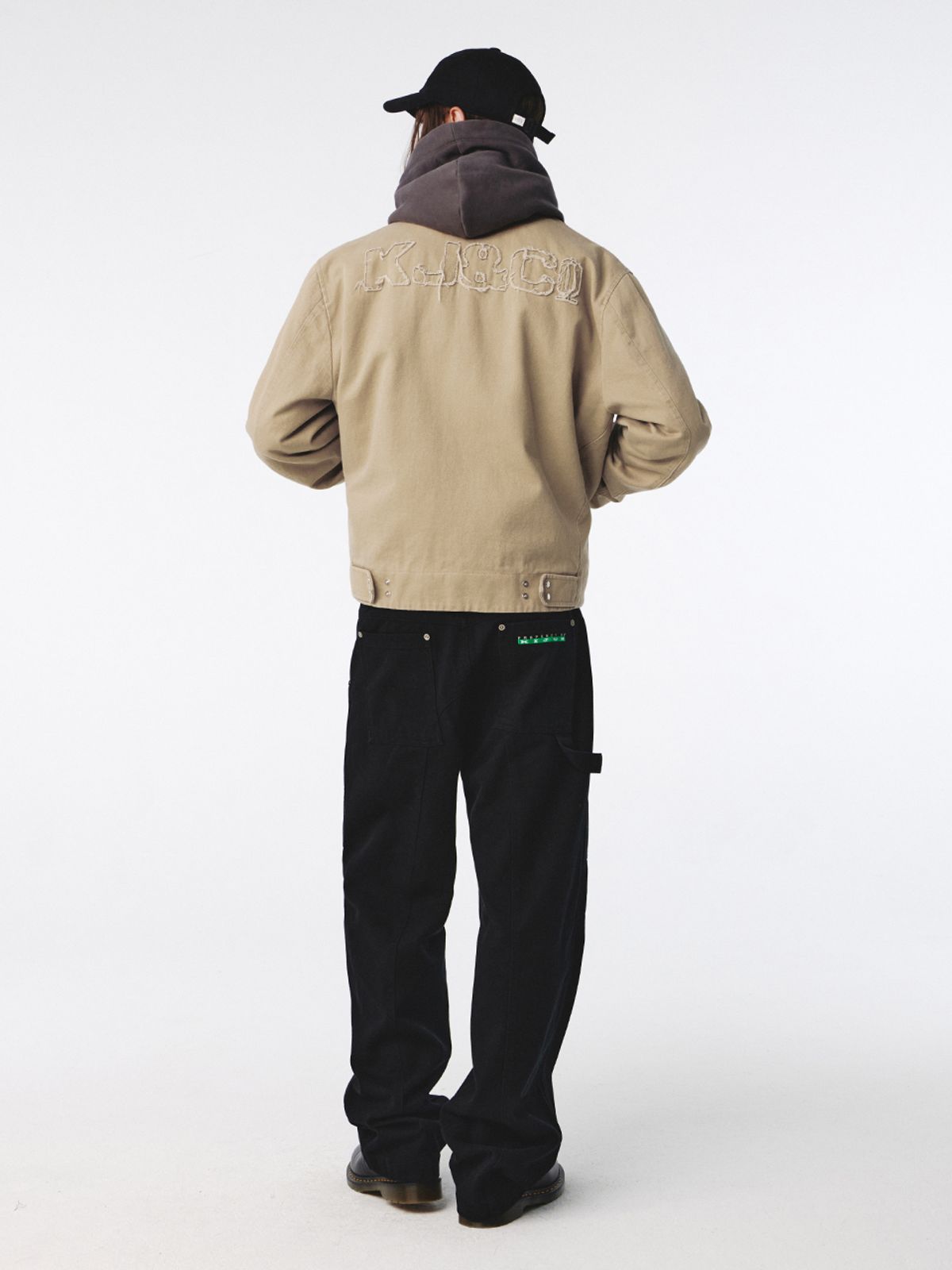 기준 맨(KIJUN MEN) Logo Patch Work Pants Black