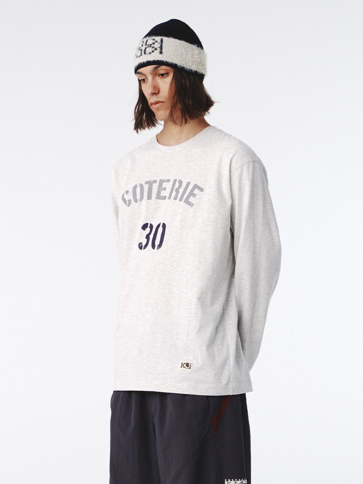기준 맨(KIJUN MEN) COTERIE Long Sleeve T-Shirt Melange White