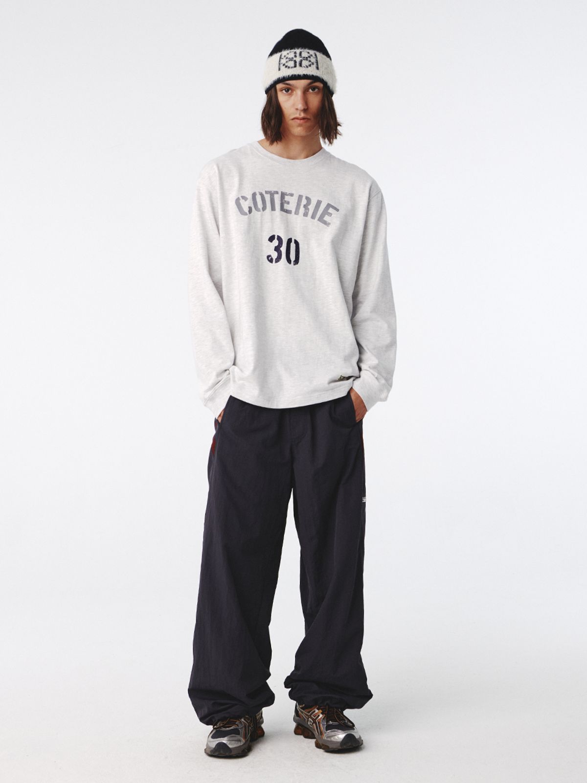 기준 맨(KIJUN MEN) COTERIE Long Sleeve T-Shirt Melange White