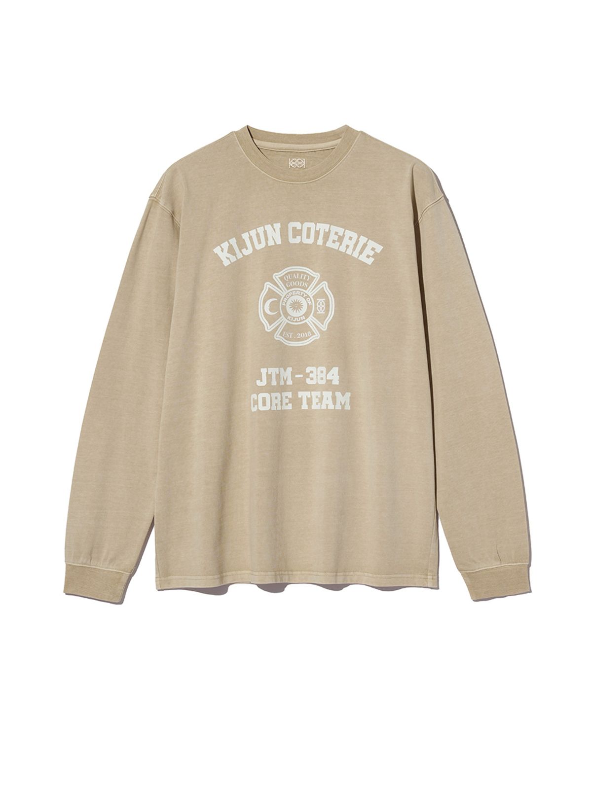 기준 맨(KIJUN MEN) Crest Long Sleeve T-Shirt Beige