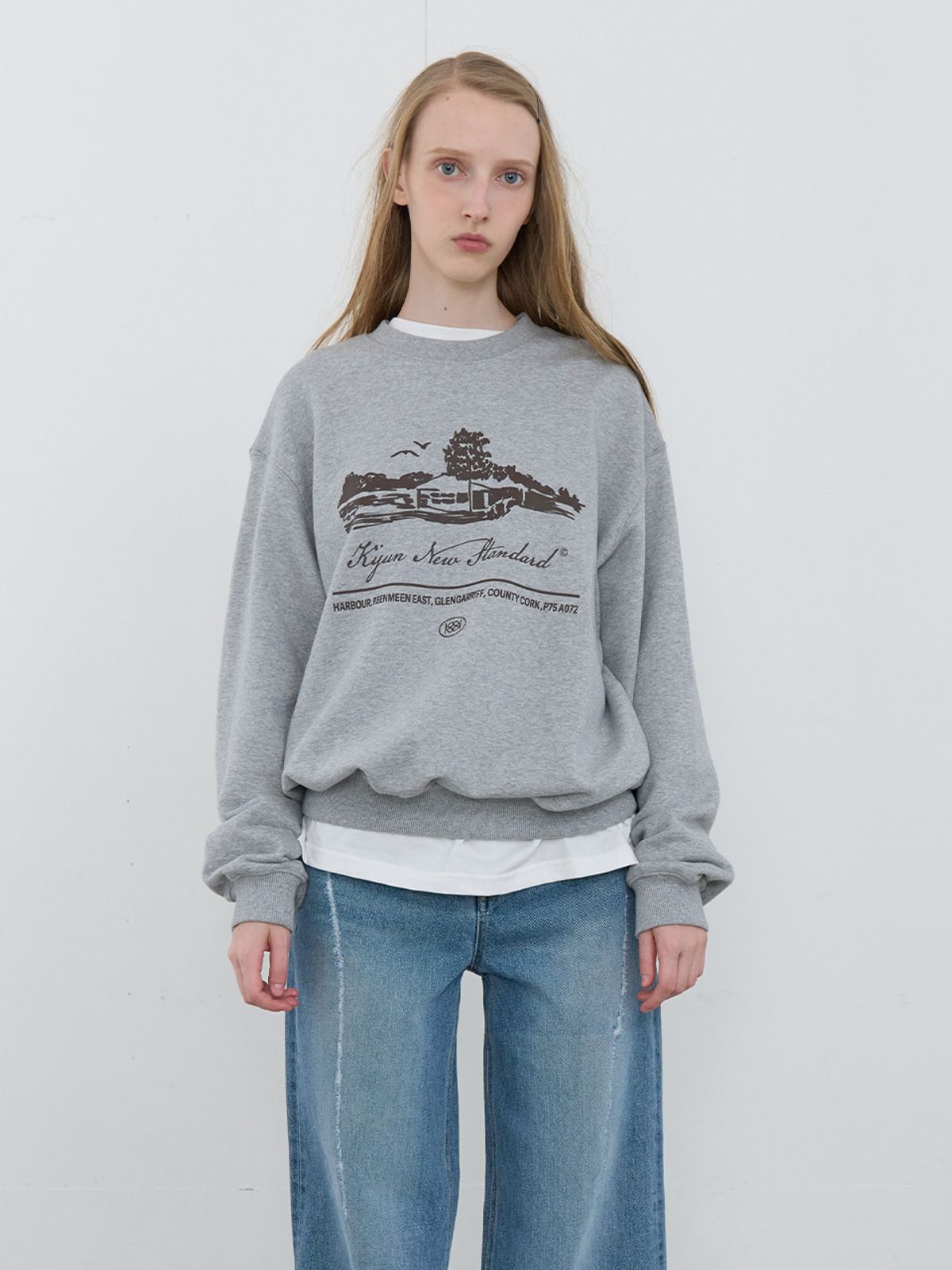 기준(KIJUN) Hotel Pullover UNISEX Melange Grey