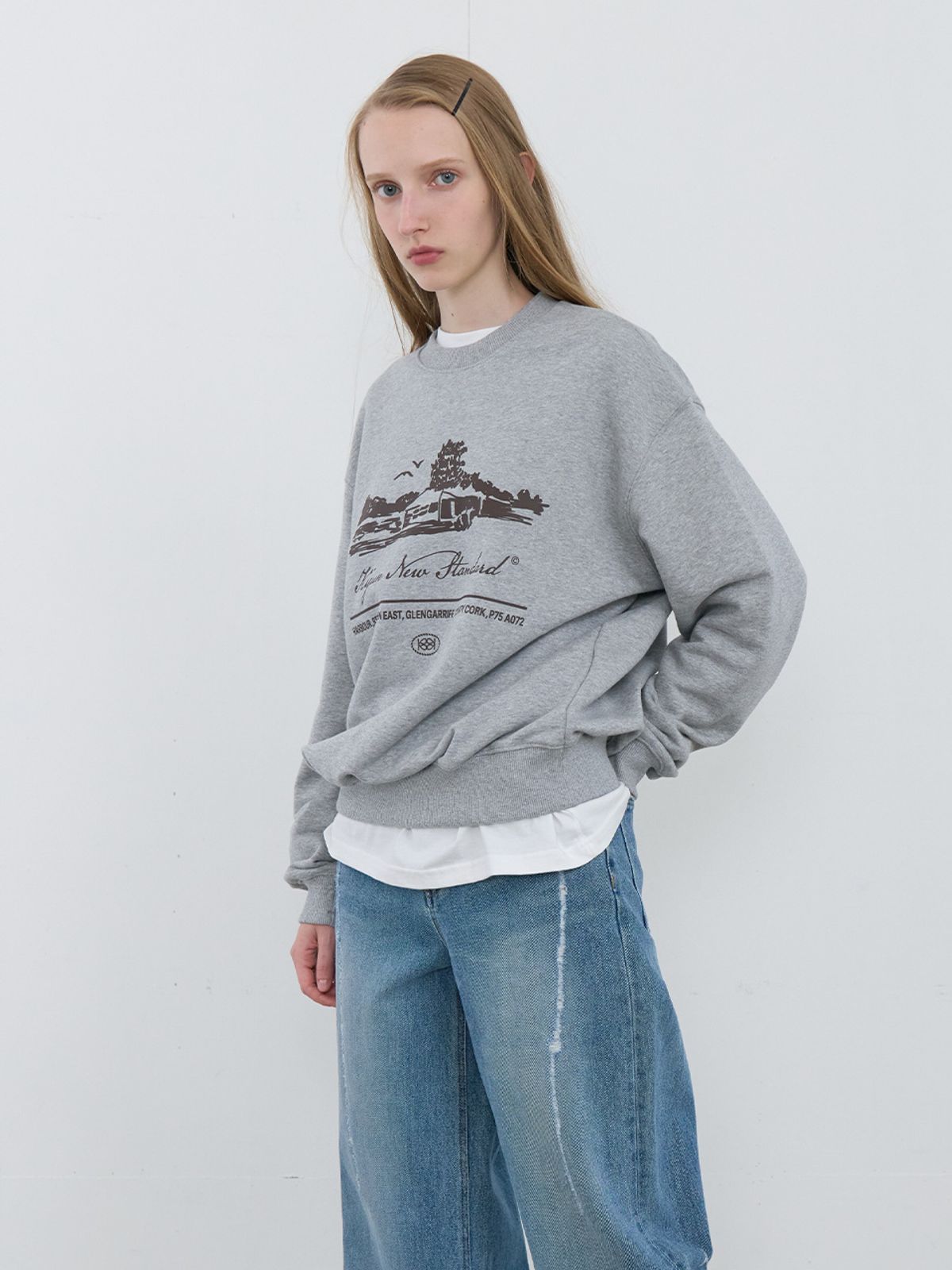 기준(KIJUN) Hotel Pullover UNISEX Melange Grey
