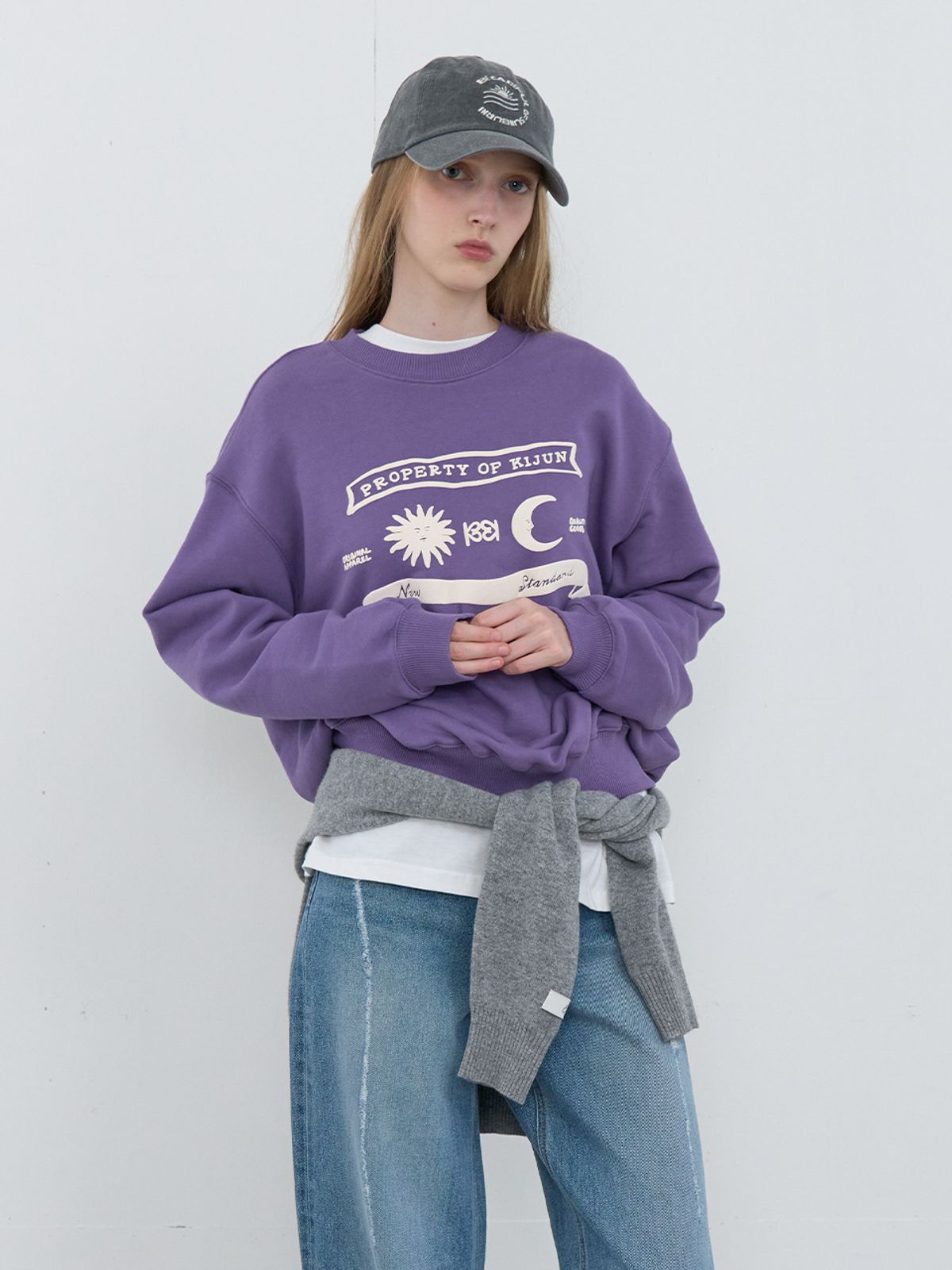 기준(KIJUN) Sun Moon Pullover UNISEX Purple