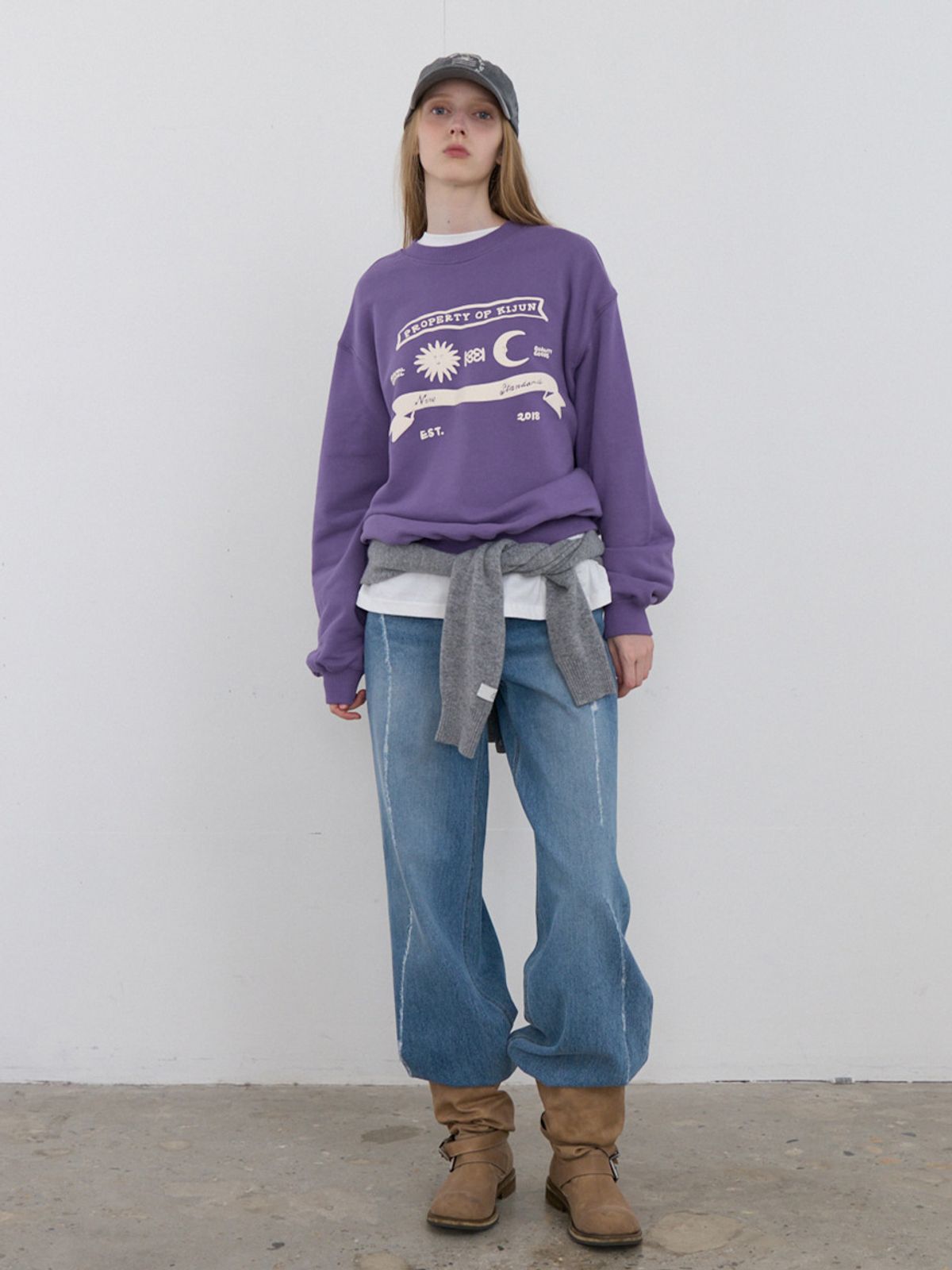 기준(KIJUN) Sun Moon Pullover UNISEX Purple