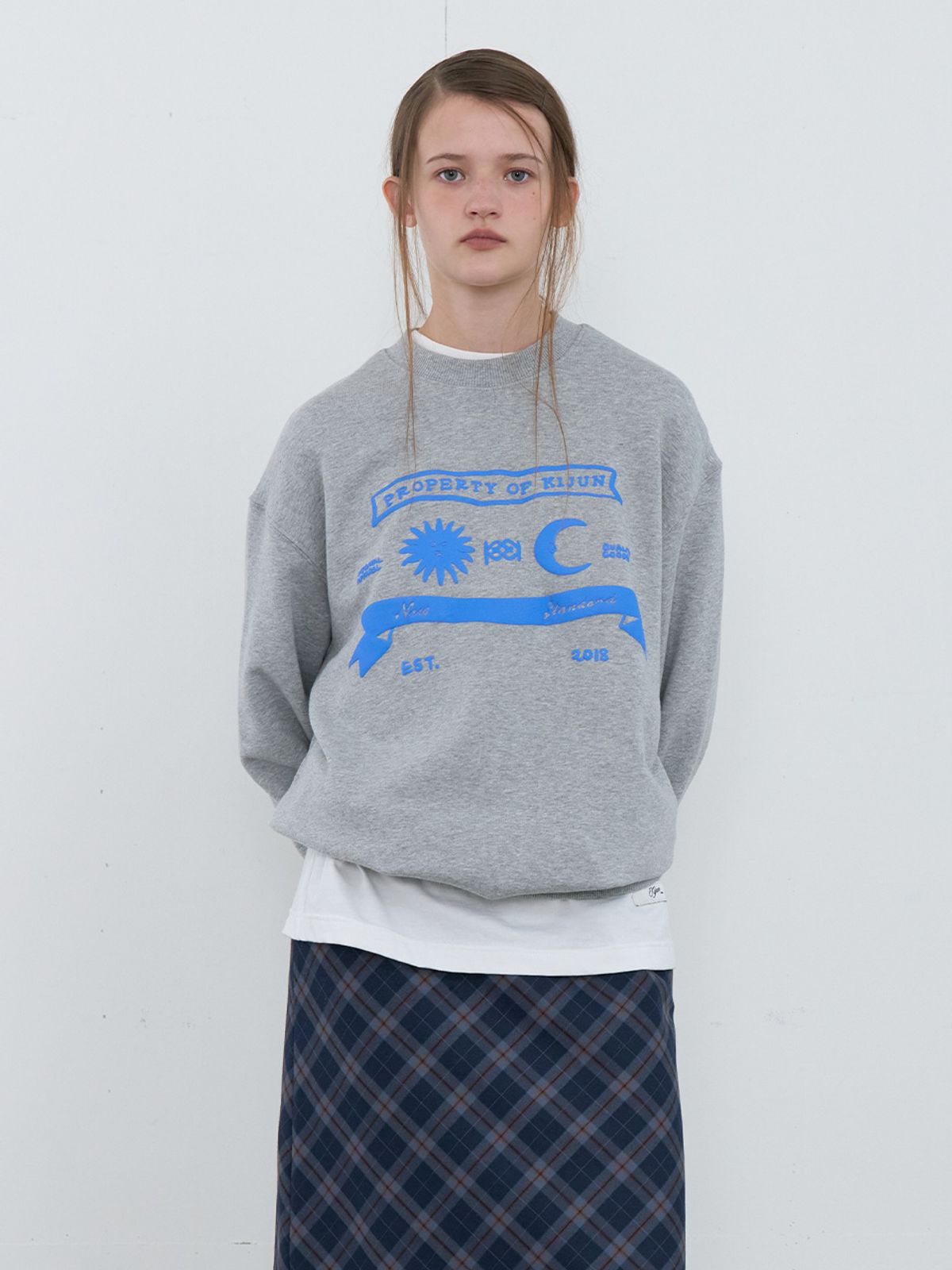 기준(KIJUN) Sun Moon Pullover UNISEX Melange Grey