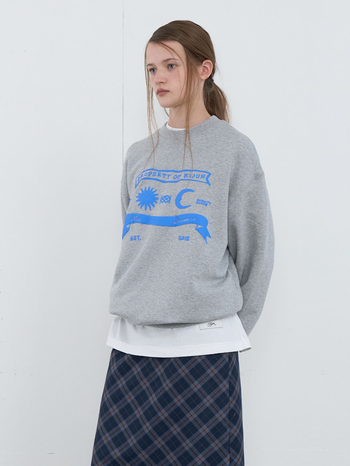 기준(KIJUN) Sun Moon Pullover UNISEX Melange Grey
